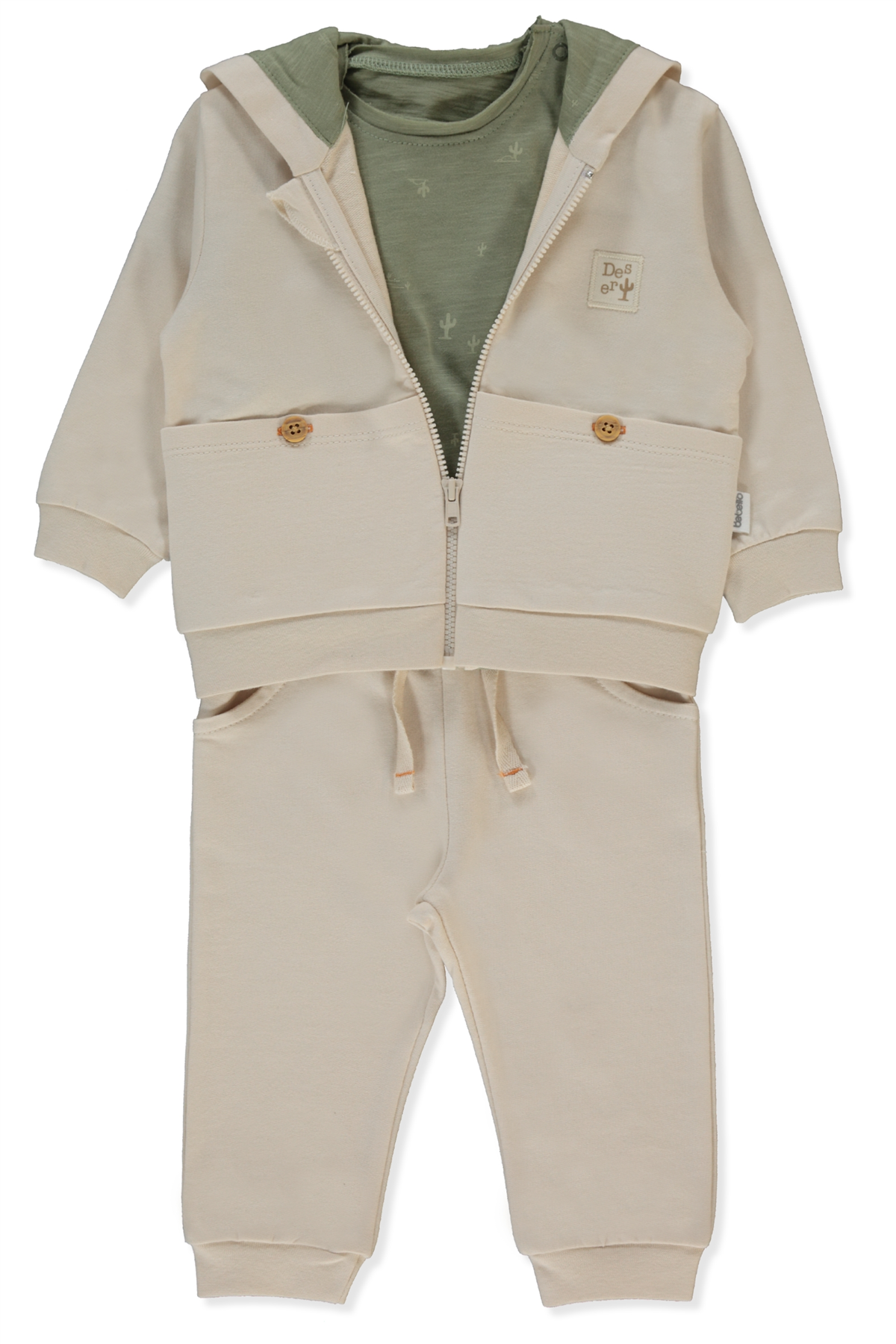 İKİ İP HIRKA 3LÜ TAKIM (DESERT) BEJ