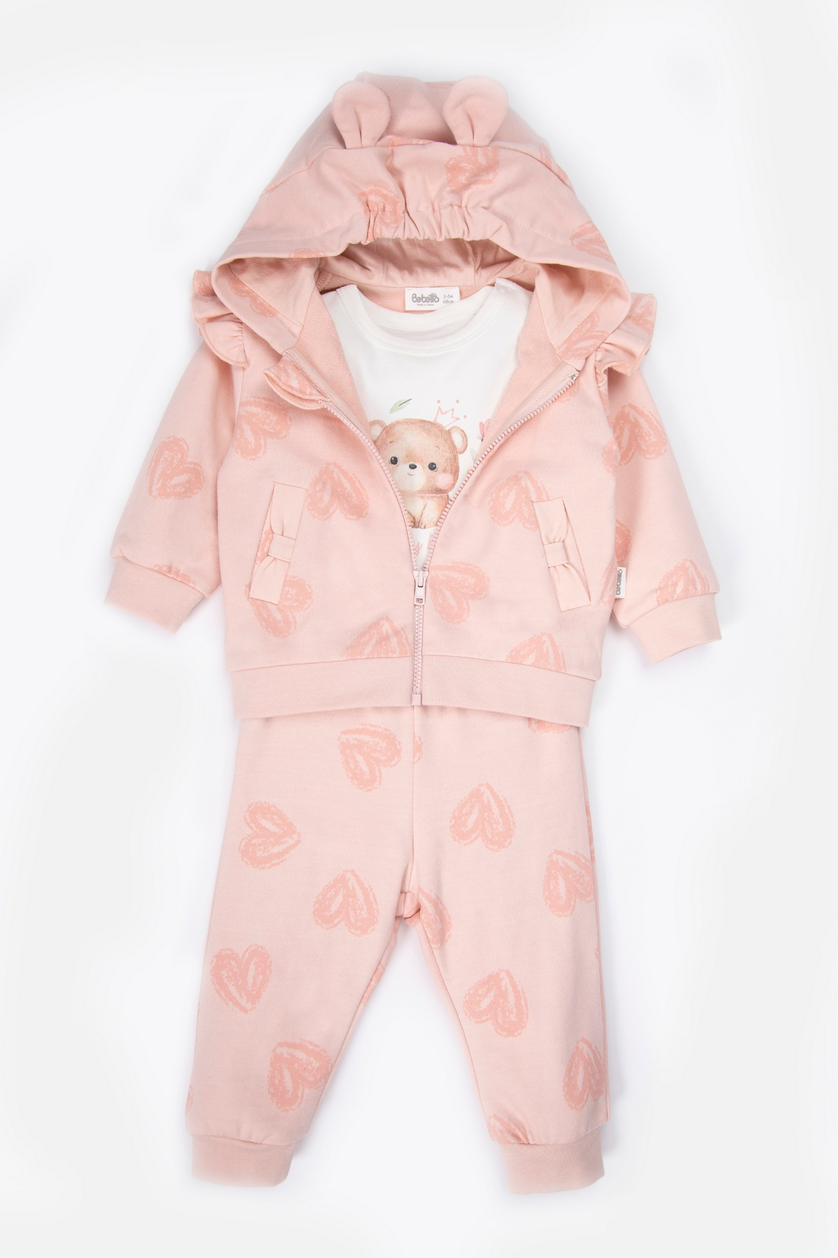 İKİ İP KAPŞONLU HIRKA 3LÜ TAKIM (CANDY BEAR) SOMON