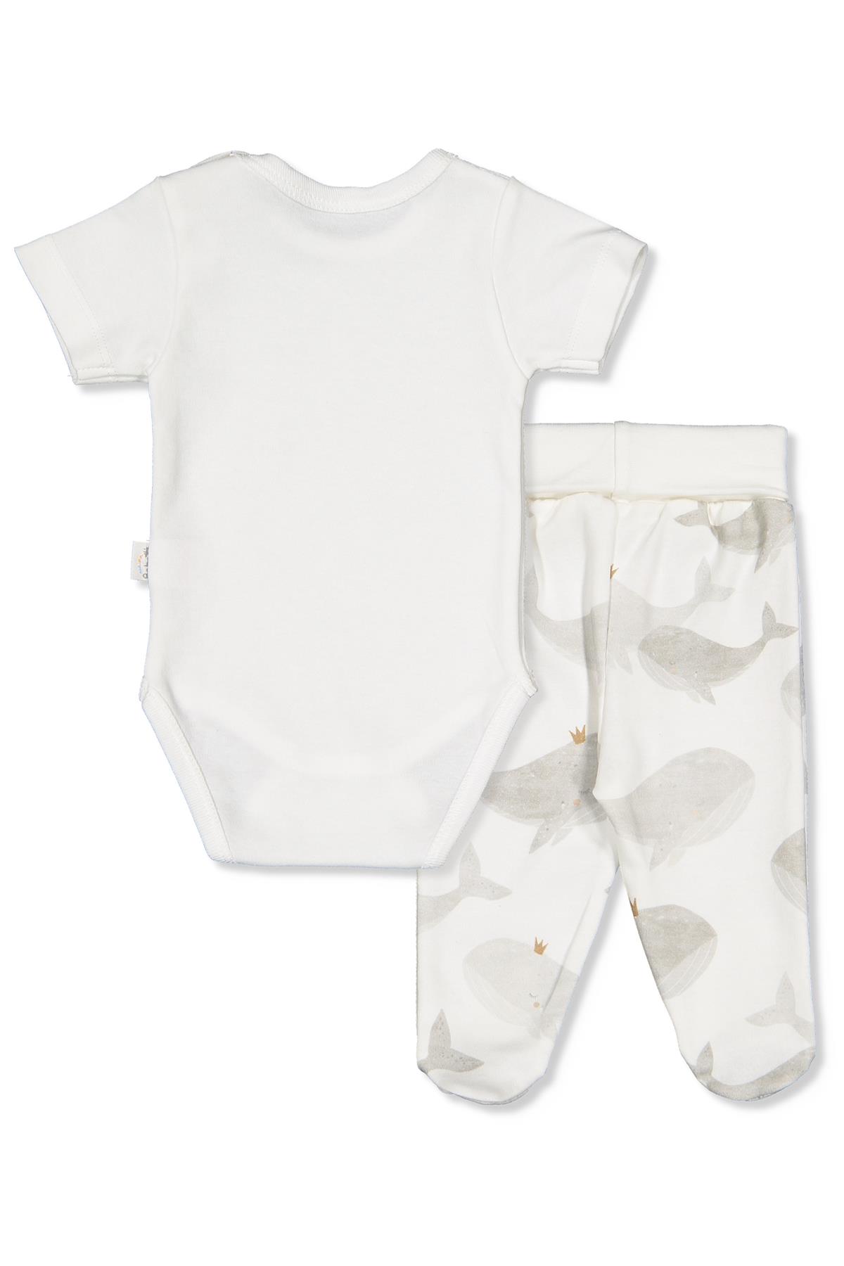İNTERLOK BODY SET 3LÜ (WHALES) GRİ