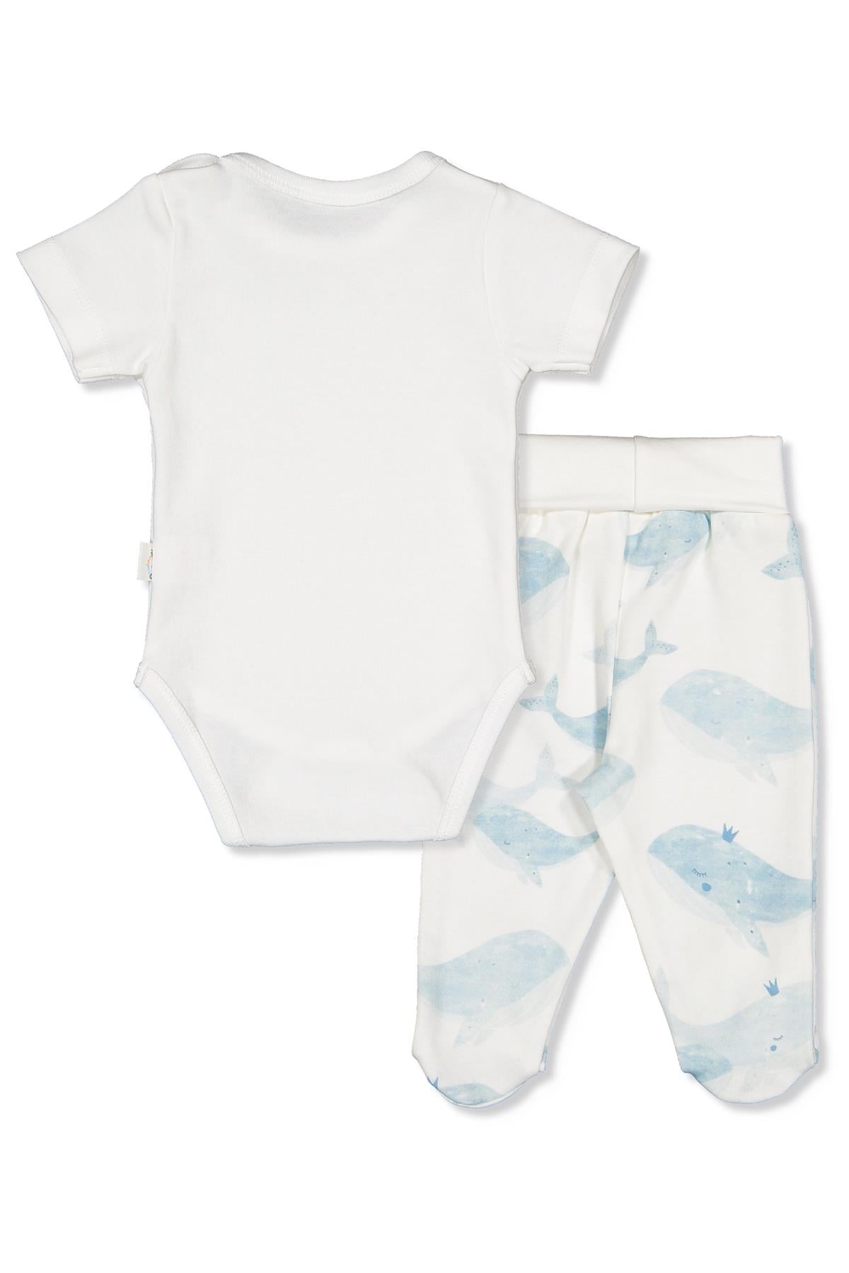 İNTERLOK BODY SET 3LÜ (WHALES) MAVİ