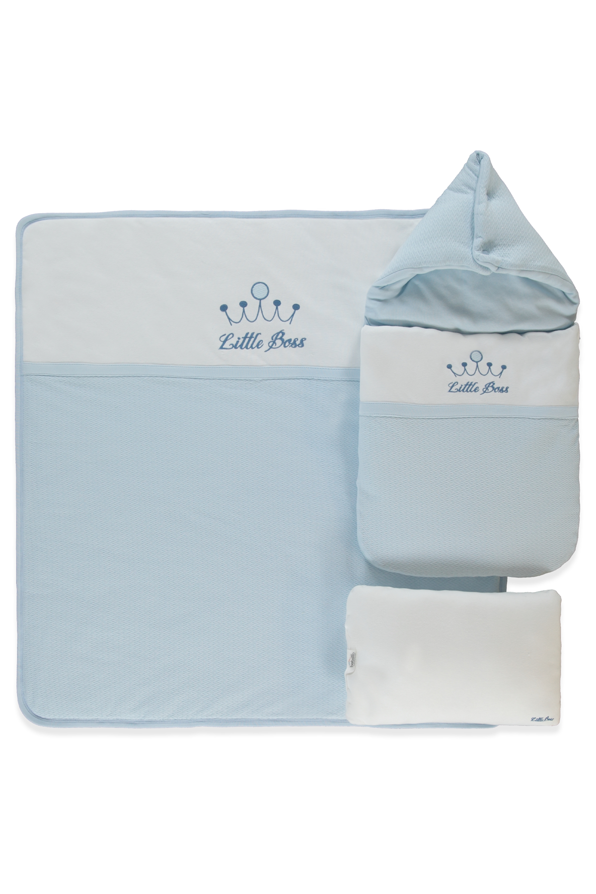 İNTERLOK ELYAFLI ALT AÇMA SET 3LÜ (LITTLE BOSS) MAVİ