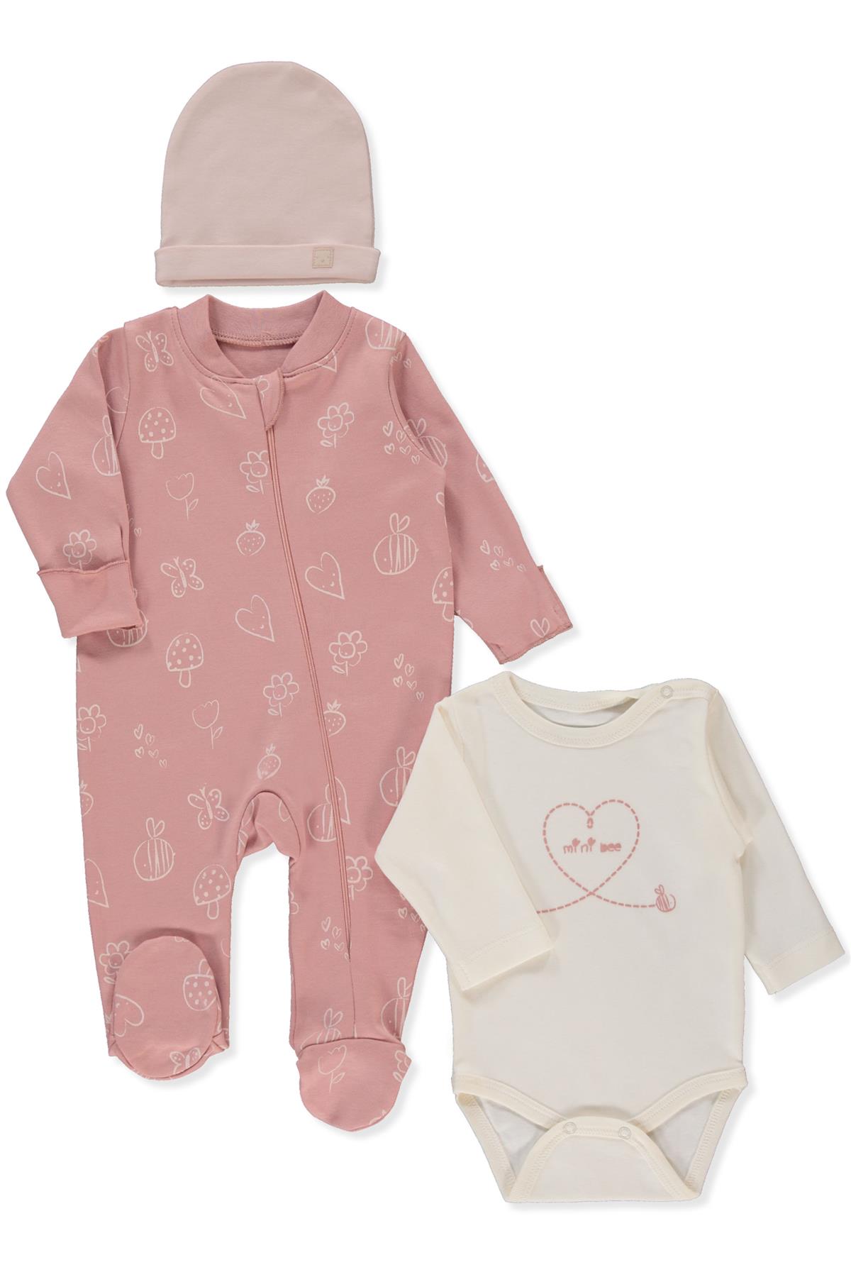 İNTERLOK FERMUARLI PATİKLİ TULUM SET 3LÜ (MINI BEE) SOMON