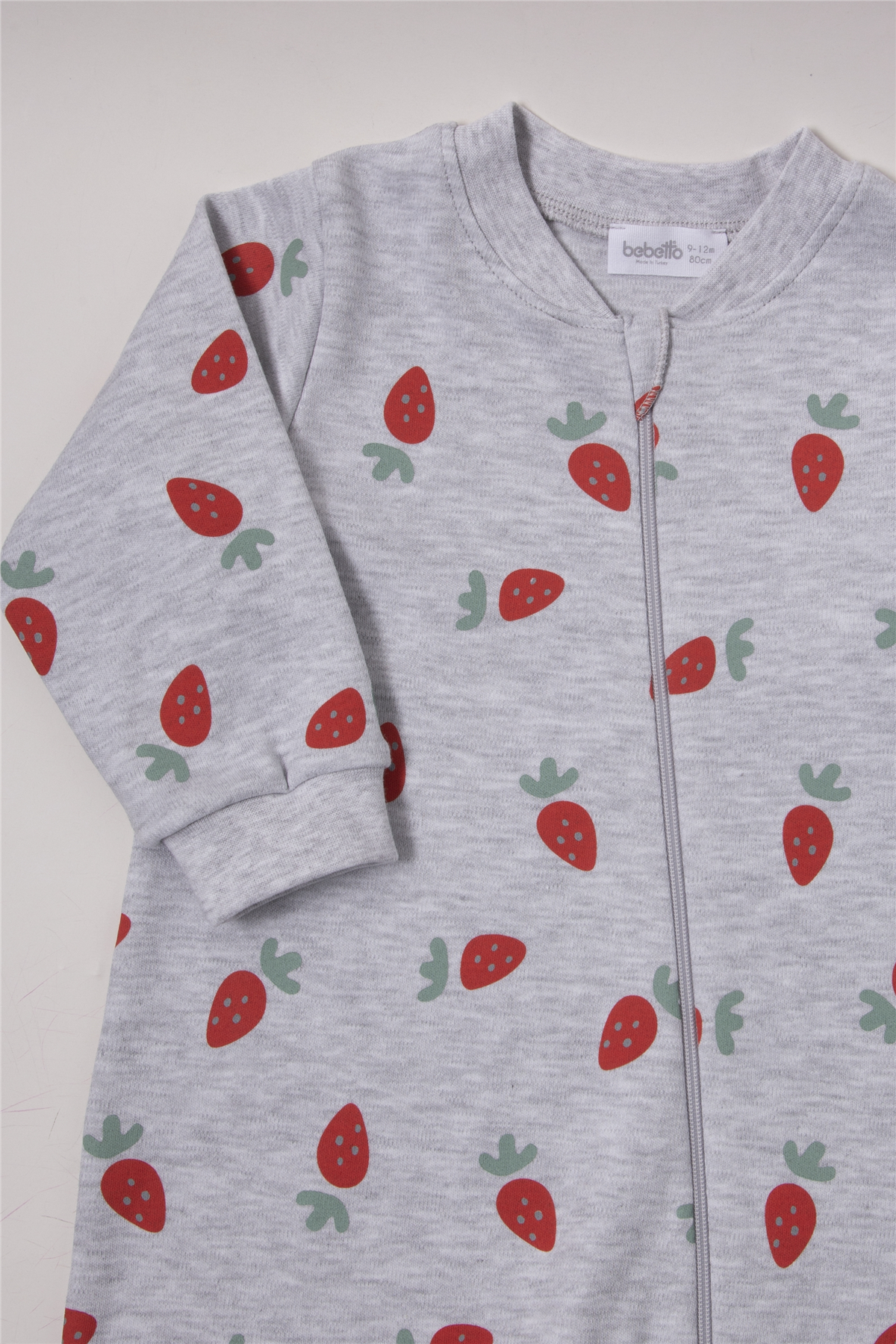 İNTERLOK FERMUARLI PATİKSİZ TULUM (SWEET JUMPSUIT/26) GRİ MELANJ