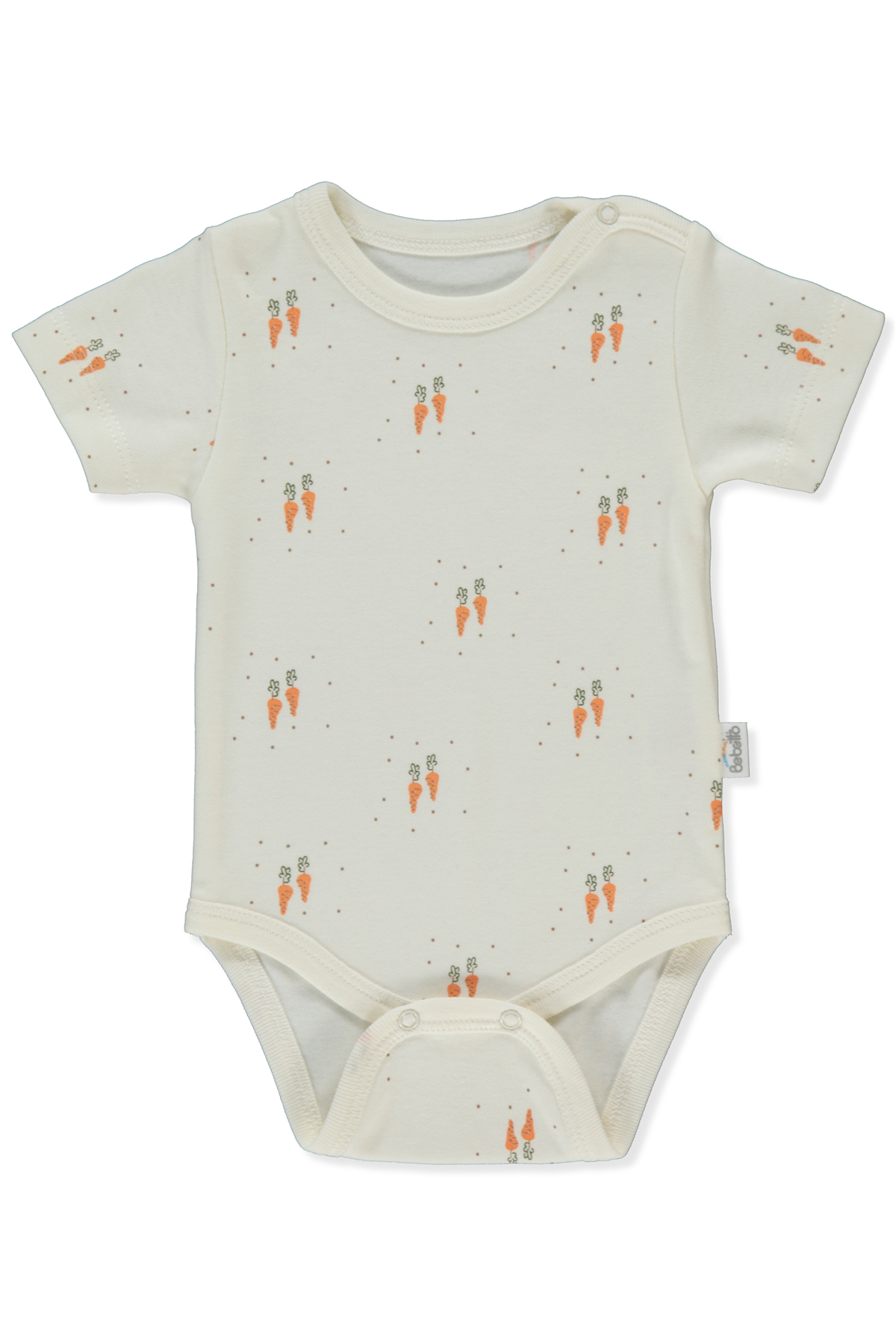 İNTERLOK KISA KOLLU BODY AY (BABY CARROT) EKRU