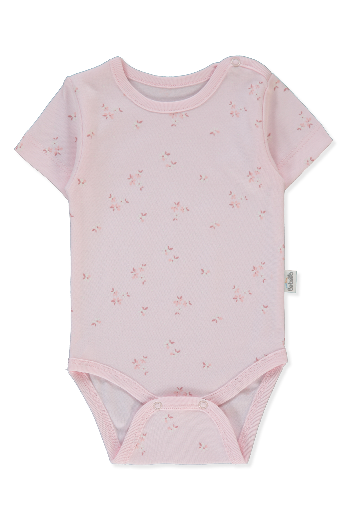 İNTERLOK KISA KOLLU BODY AY (FLOWER GARDEN) PEMBE