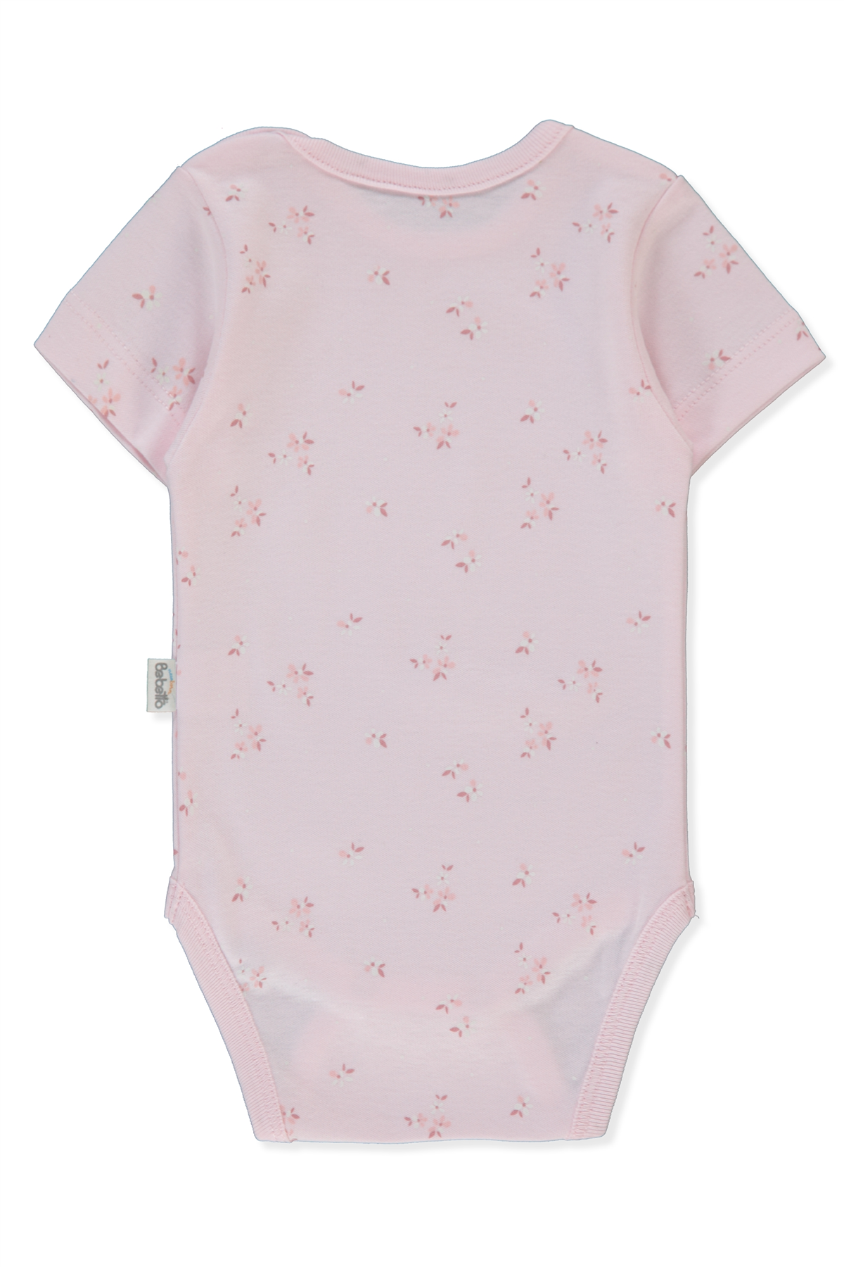 İNTERLOK KISA KOLLU BODY AY (FLOWER GARDEN) PEMBE