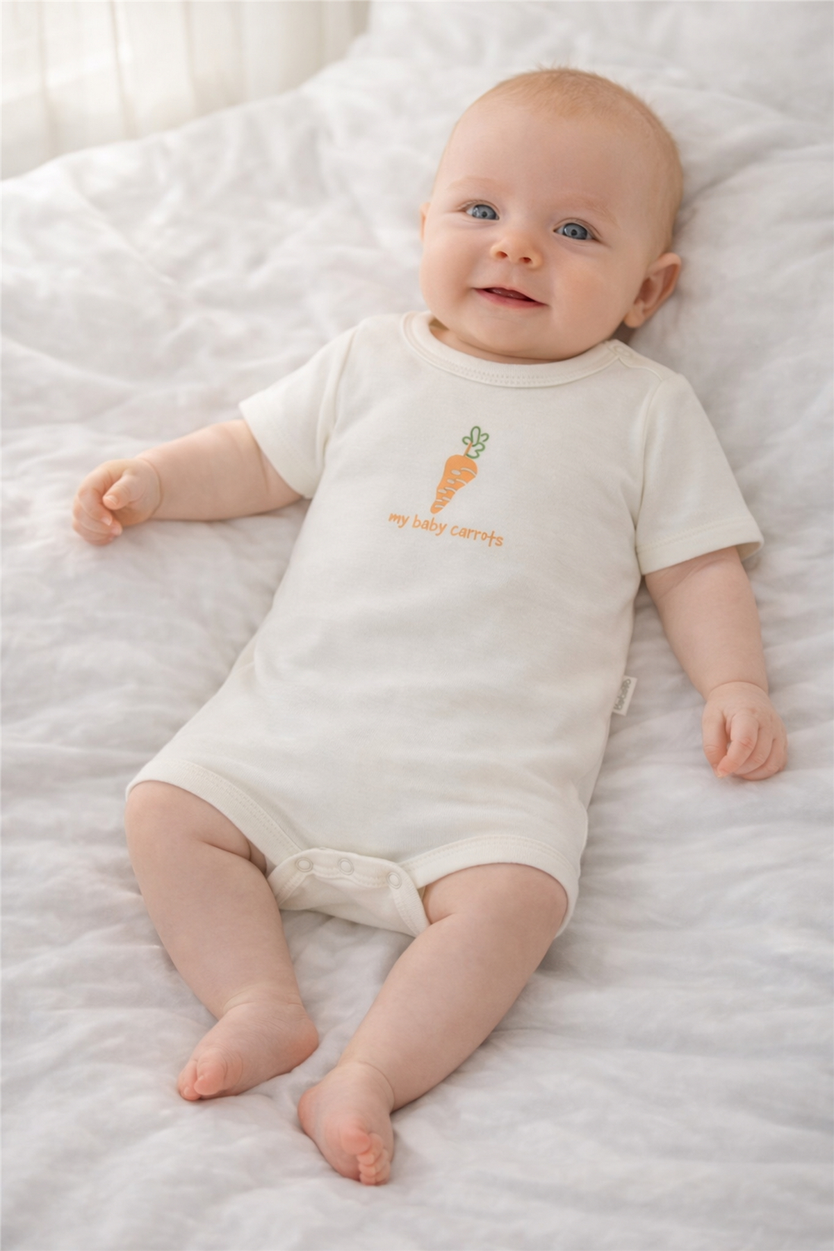 İNTERLOK KISA KOLLU BODY YAŞ (BABY CARROT) EKRU