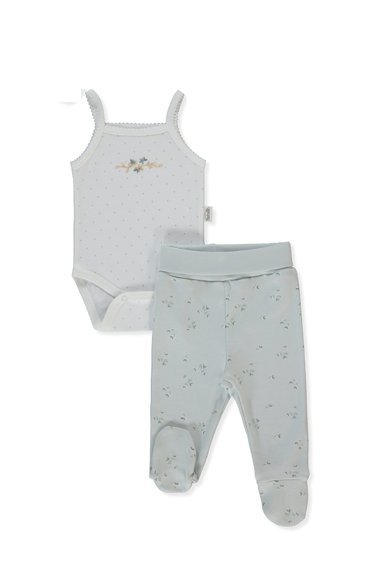 İNTERLOK PATİKLİ PANTOLON 2Lİ TAKIM (FLOWER GARDEN) MİNT
