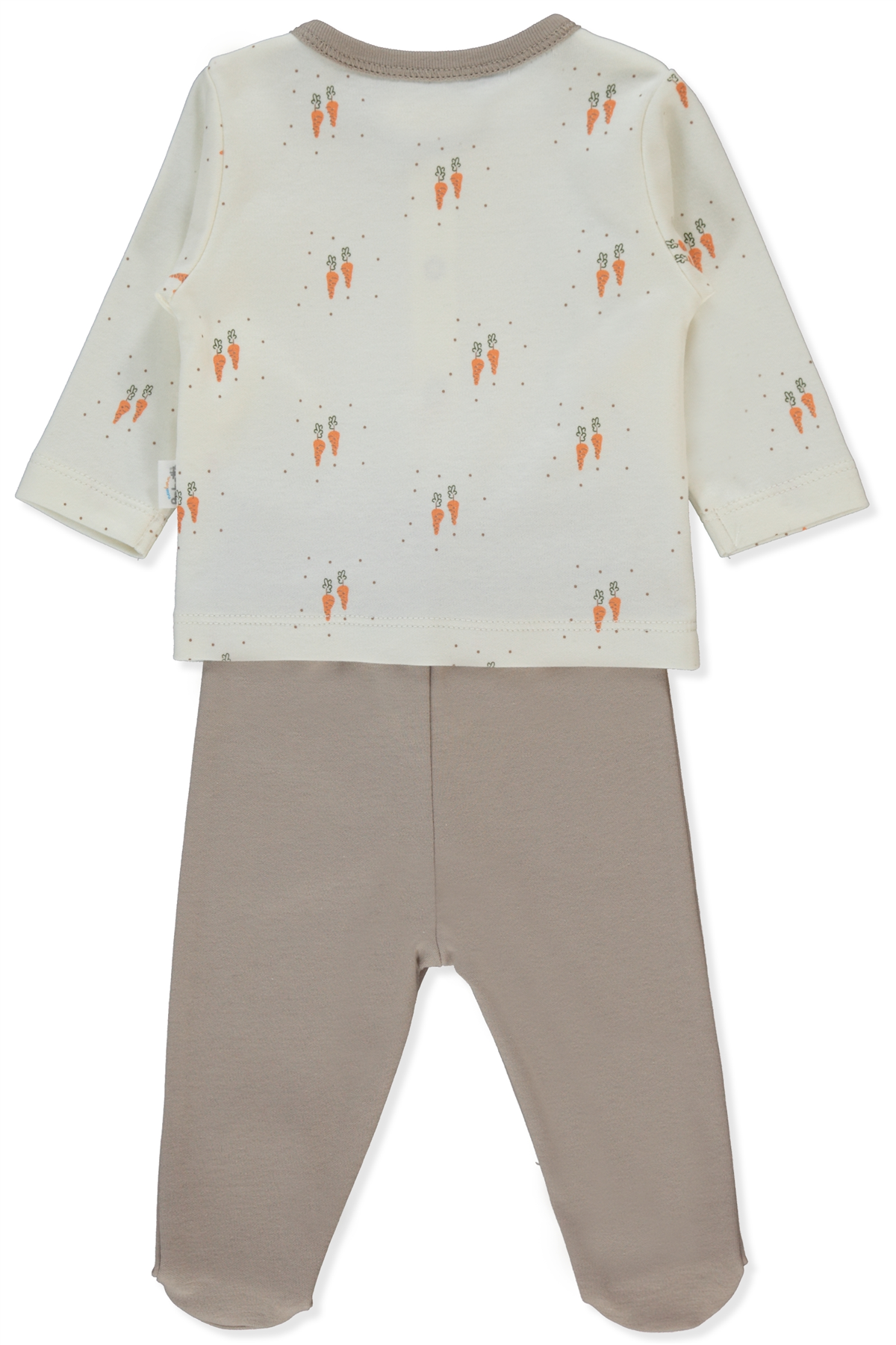İNTERLOK PATİKLİ PİJAMA TAKIMI 2Lİ (BABY CARROT) KAHVERENGİ