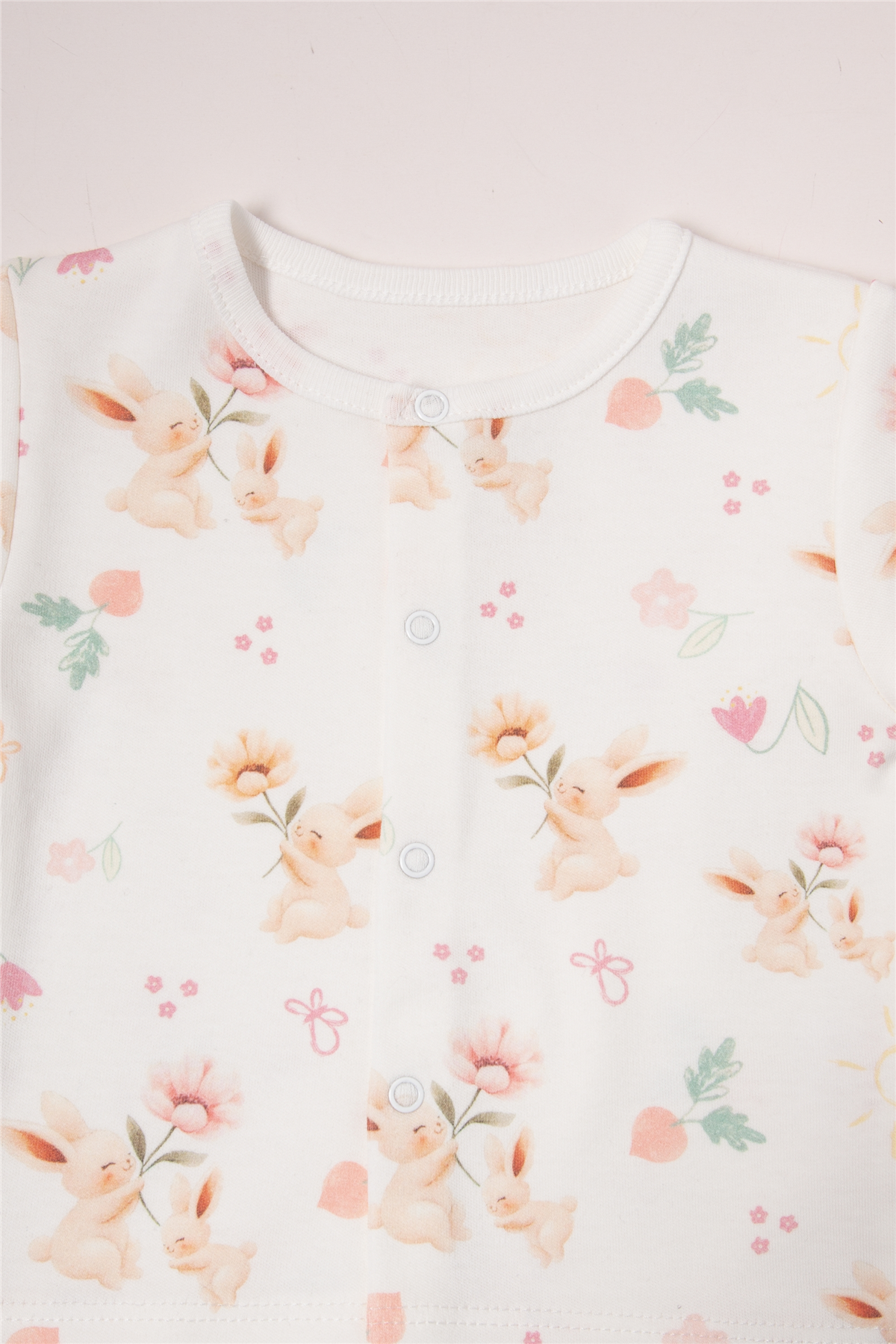 İNTERLOK PATİKSİZ MİNİ PİJAMA TAKIMI 2Lİ (MY SUN) PEMBE