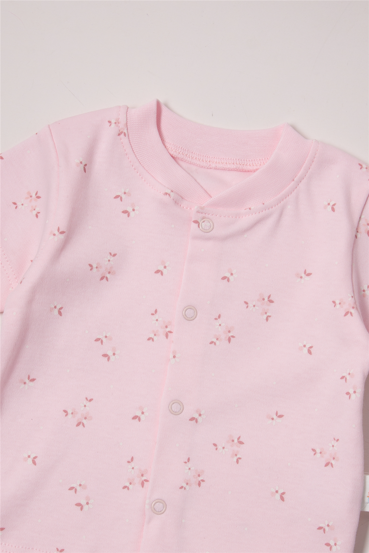 İNTERLOK PATİKSİZ MİNİ PİJAMA TAKIMI 2Lİ (FLOWER GARDEN) PEMBE