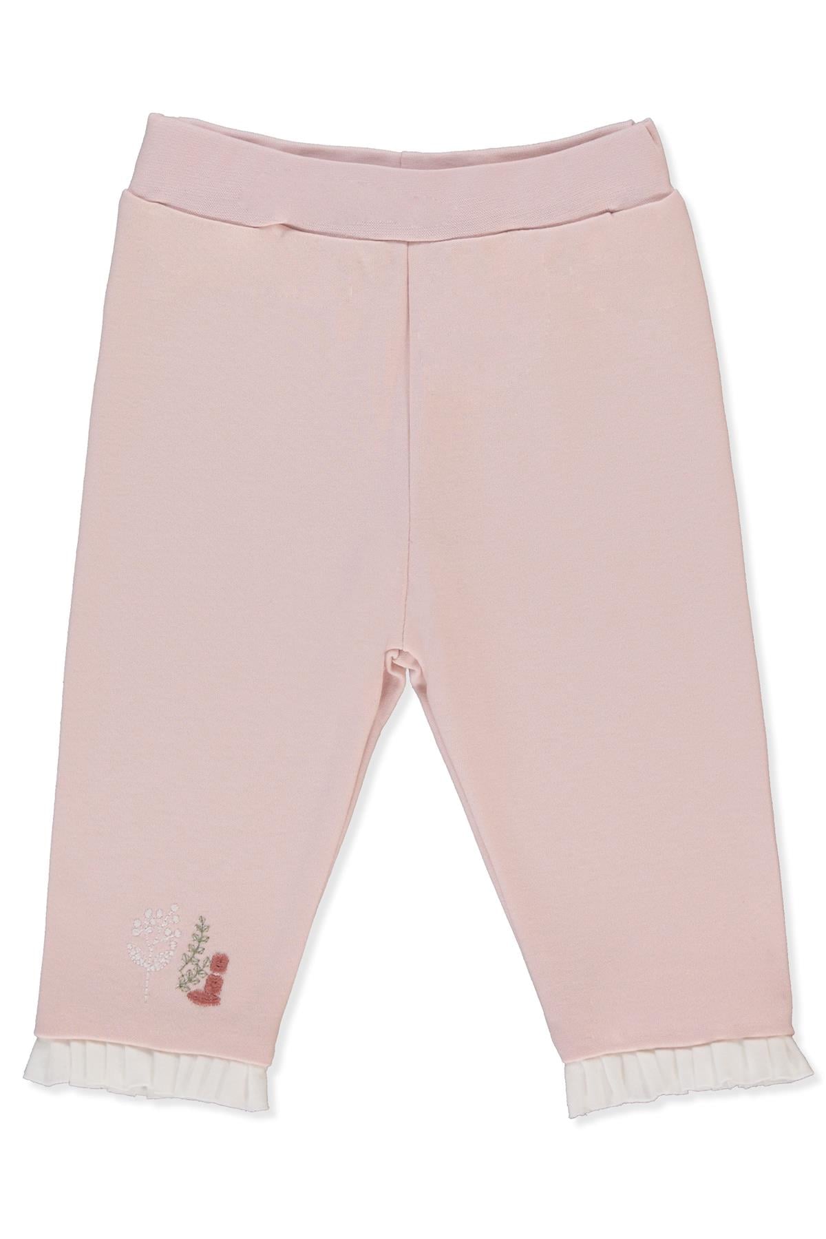 İNTERLOK PATİKSİZ PANTOLON (TINY FLORIST) PEMBE