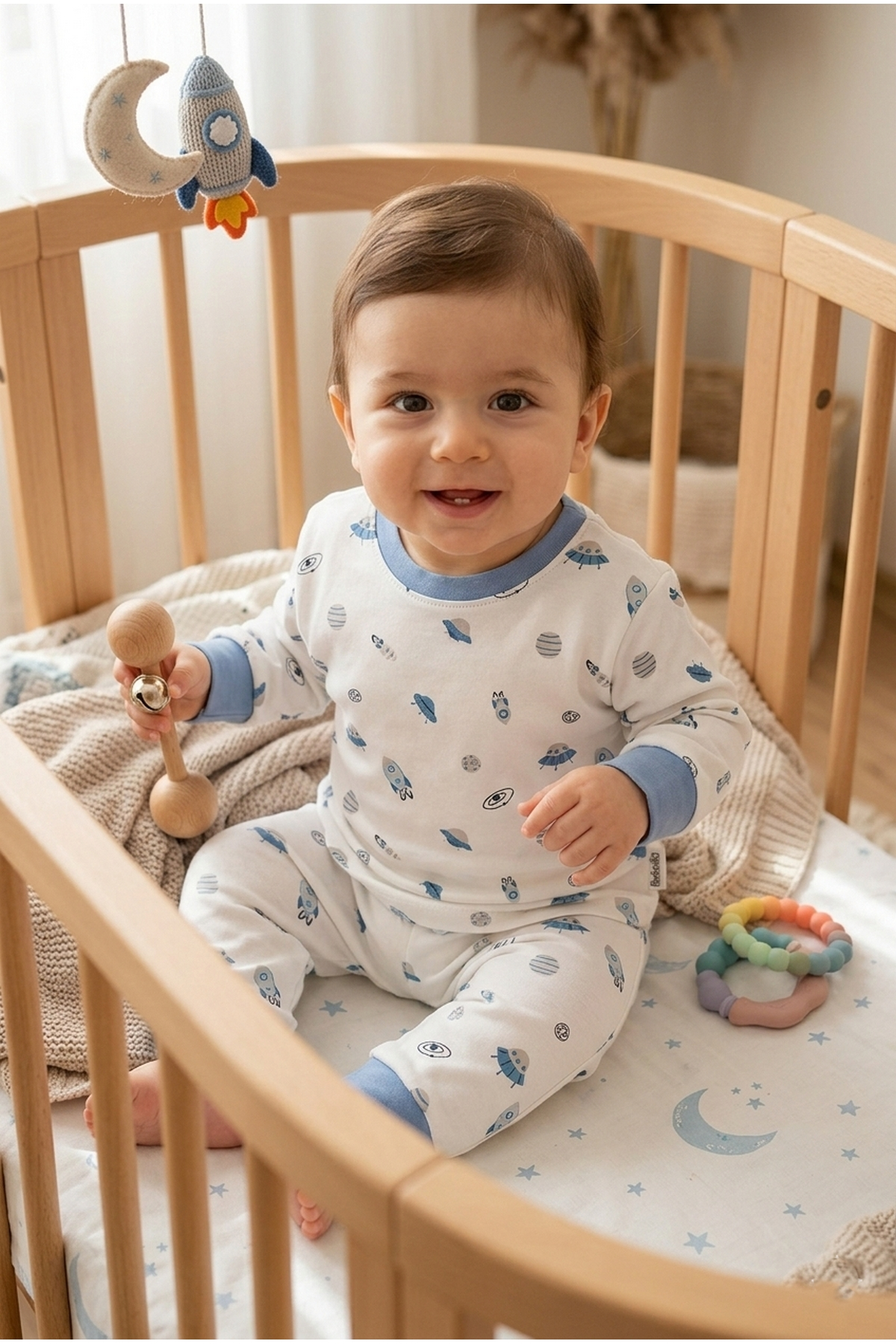 İNTERLOK PATİKSİZ PİJAMA TAKIMI 2Lİ (SWEET PYJAMAS/26) İNDİGO