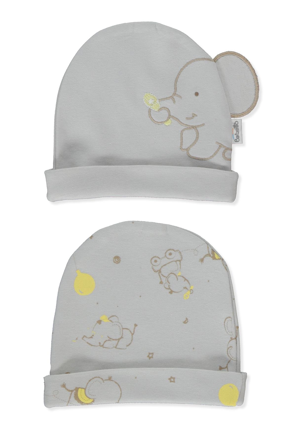 İNTERLOK ŞAPKA 2Lİ (LITTLE ELEPHANT) GRİ