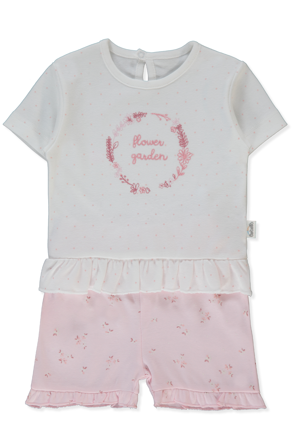 İNTERLOK ŞORTLU PİJAMA TAKIMI 2Lİ (FLOWER GARDEN) PEMBE