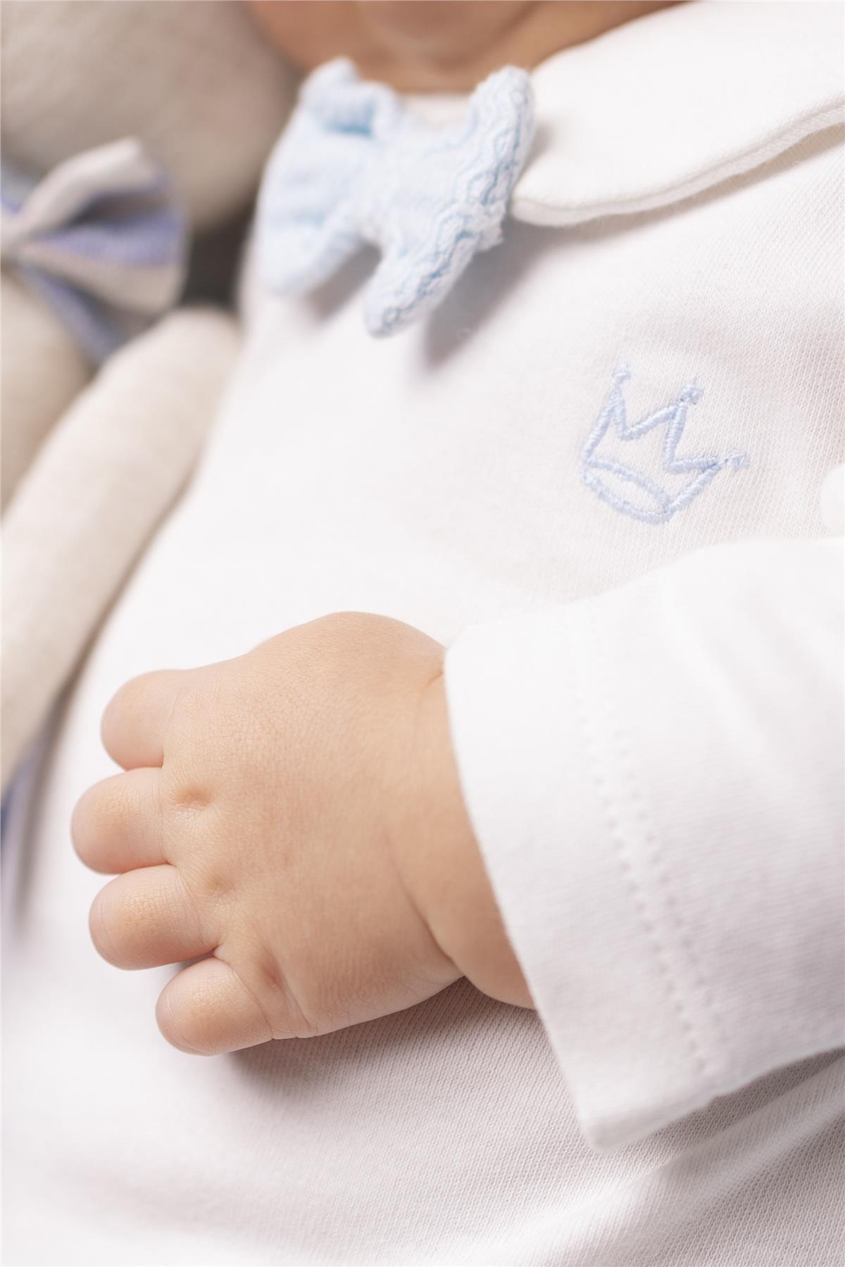 İNTERLOK UZUN KOLLU BODY AY (BABY KING/25) MAVİ