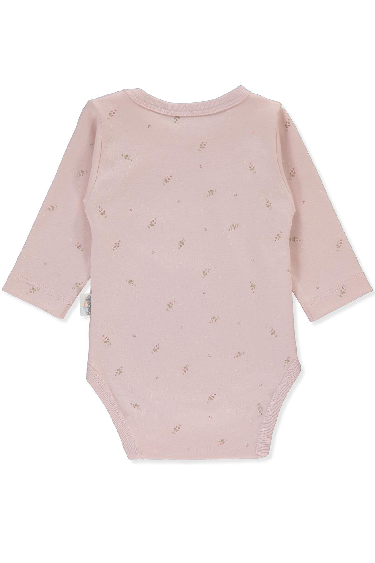 İNTERLOK UZUN KOLLU BODY AY (TINY FLORIST) PEMBE