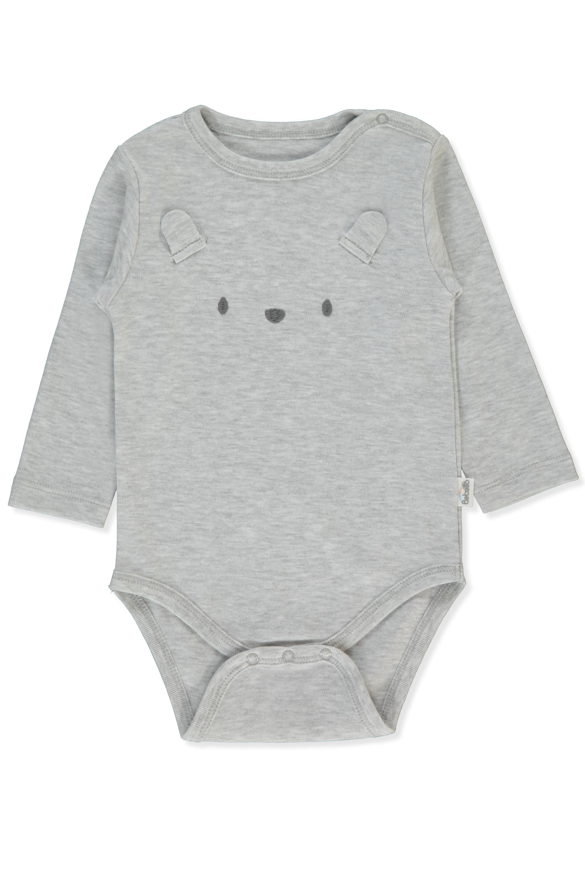 İNTERLOK UZUN KOLLU BODY YAŞ (BE KIND) GRİ MELANJ