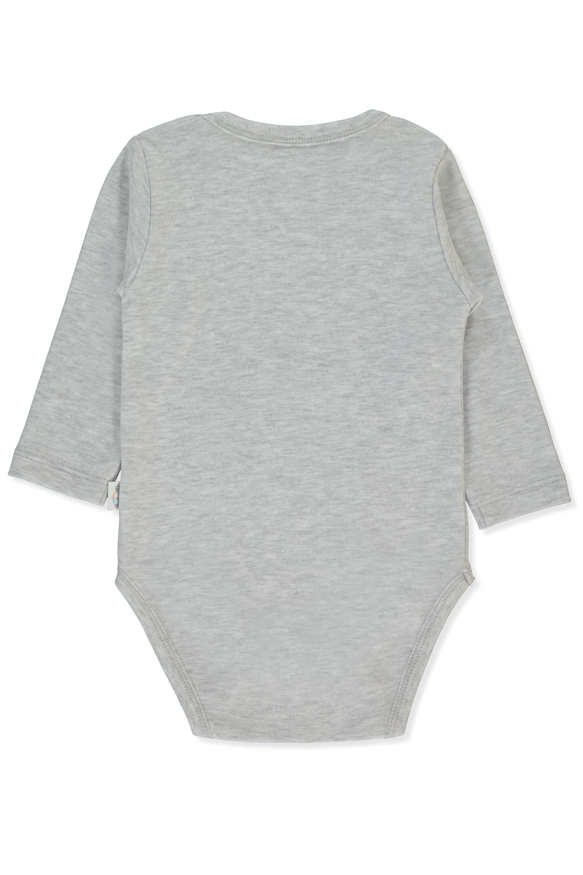 İNTERLOK UZUN KOLLU BODY YAŞ (BE KIND) GRİ MELANJ