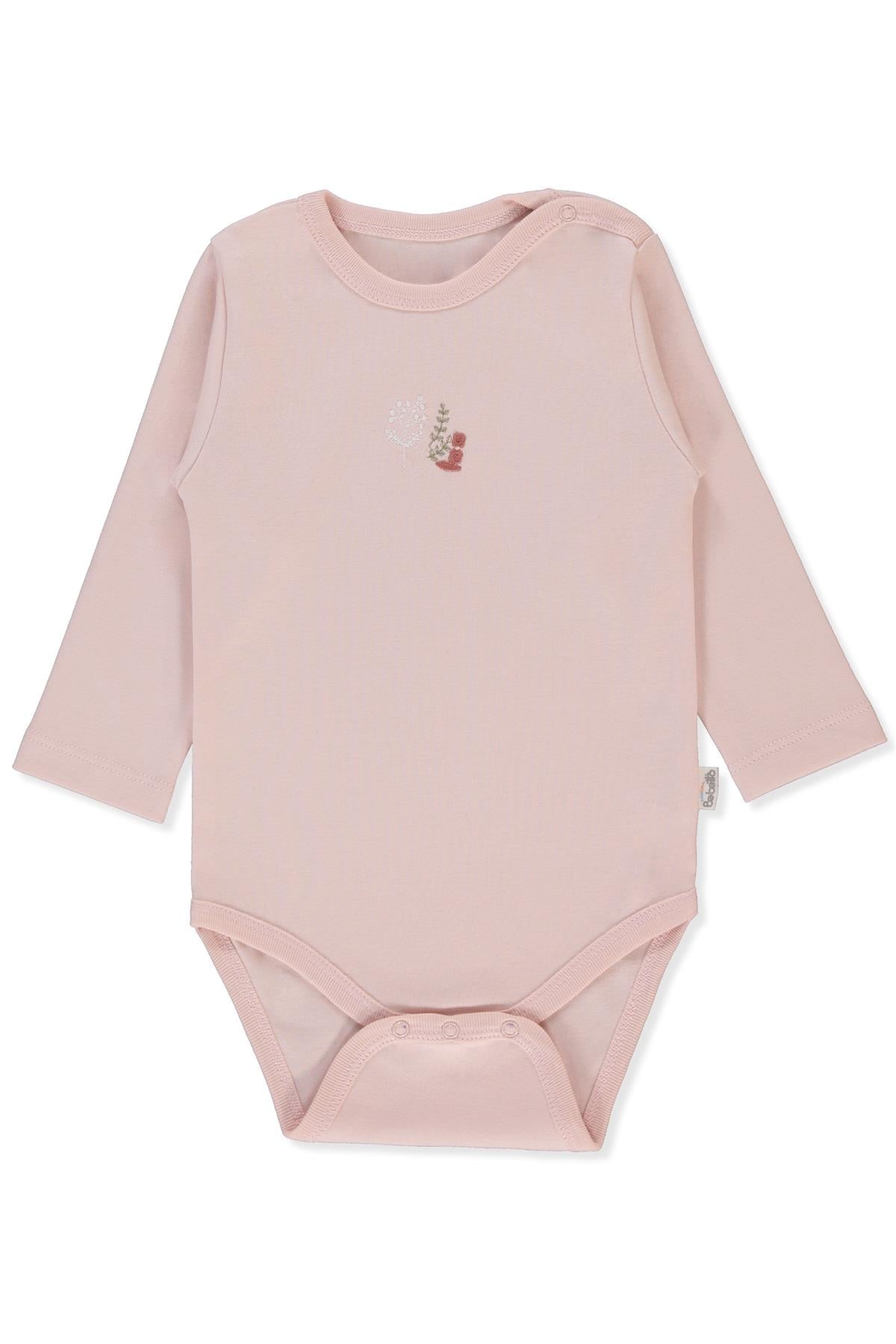 İNTERLOK UZUN KOLLU BODY YAŞ (TINY FLORIST) PEMBE