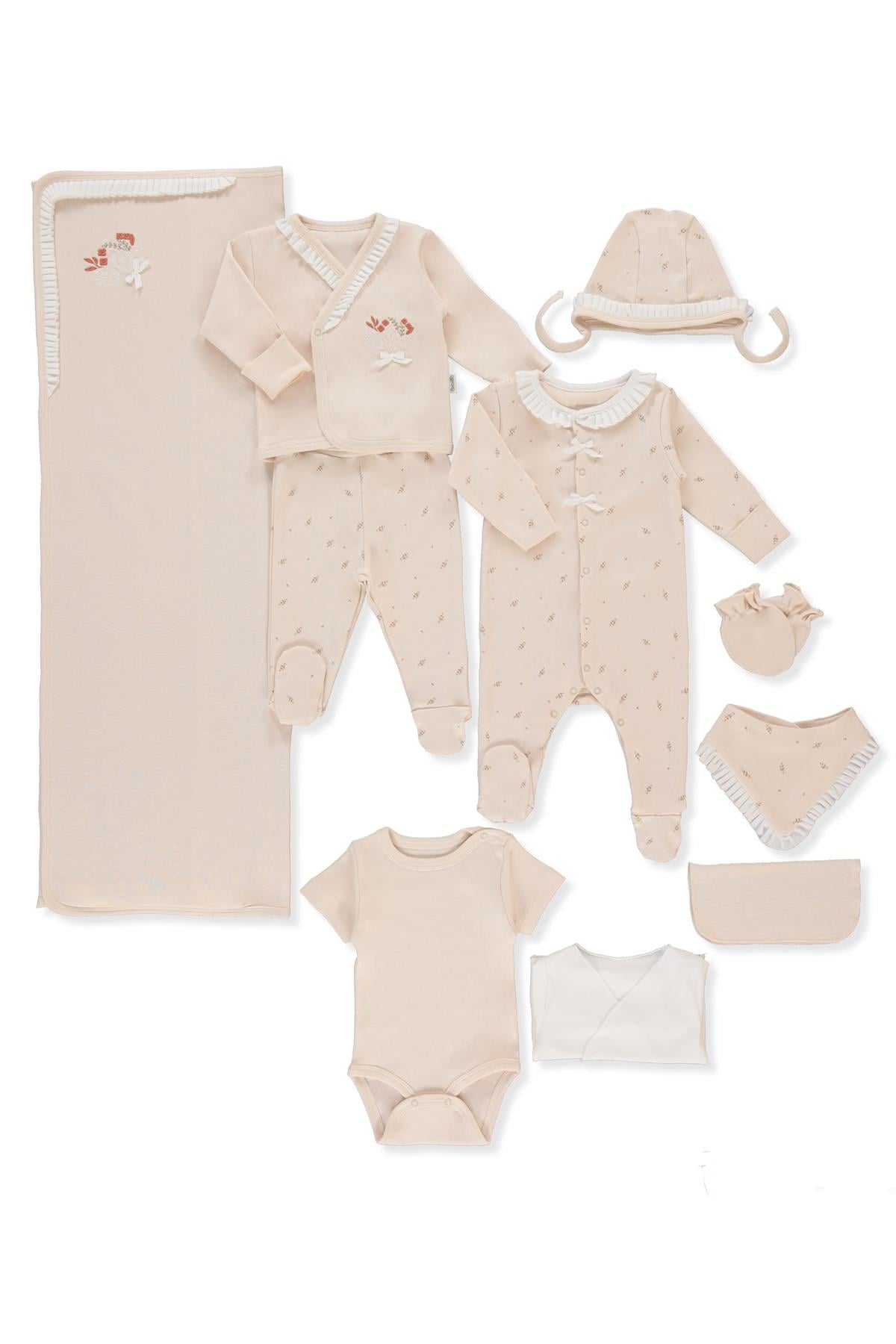 İNTERLOK ZIBIN SET 10LU (TINY FLORIST) BEJ