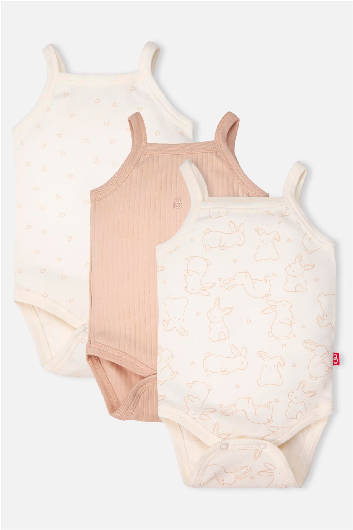 İP ASKILI BODY 3LÜ (CUTE BUNNY) BEJ