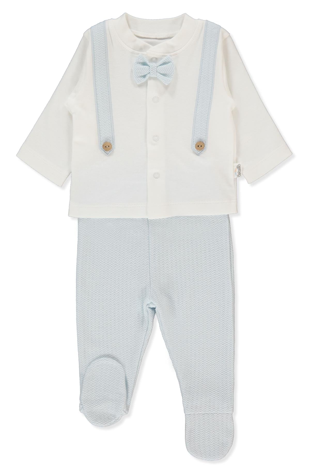 JAKARLI İKİ İP PATİKLİ PİJAMA TAKIMI 2Lİ (BABY KING/25) MAVİ