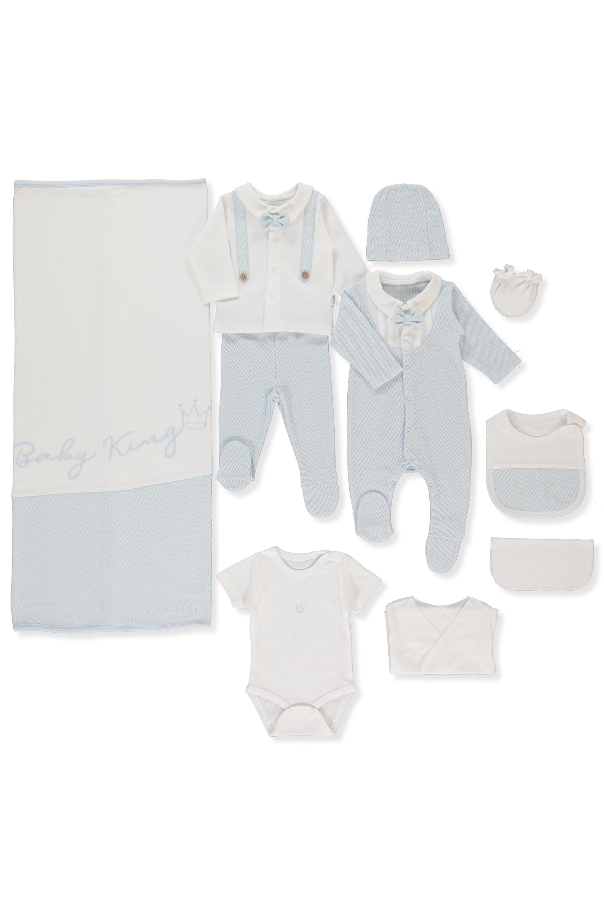 JAKARLI İNTERLOK ZIBIN SET 10LU (BABY KING/25) MAVİ