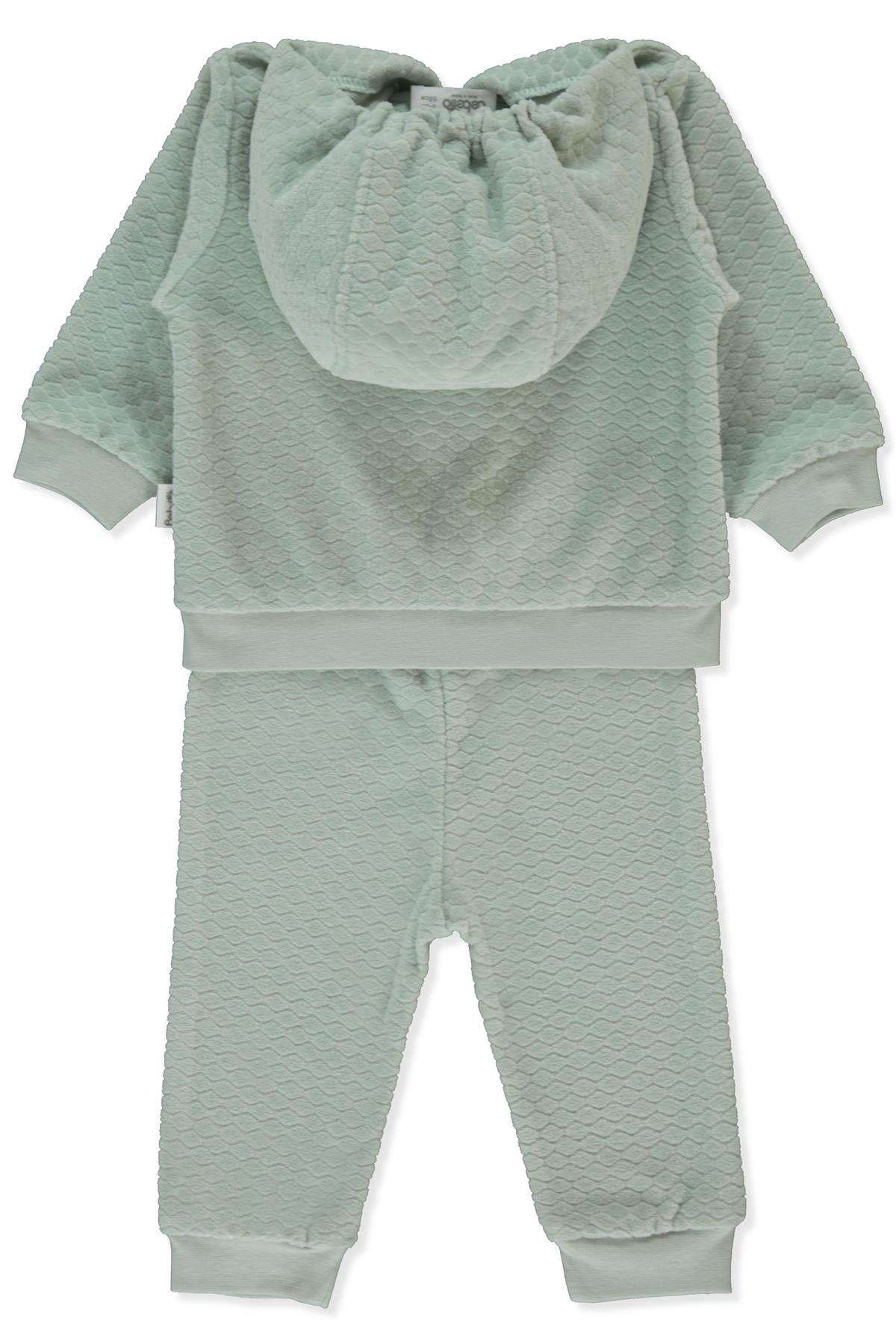 KADİFE FERMUARLI HIRKA 3LÜ TAKIM (DINOSAUR) MİNT
