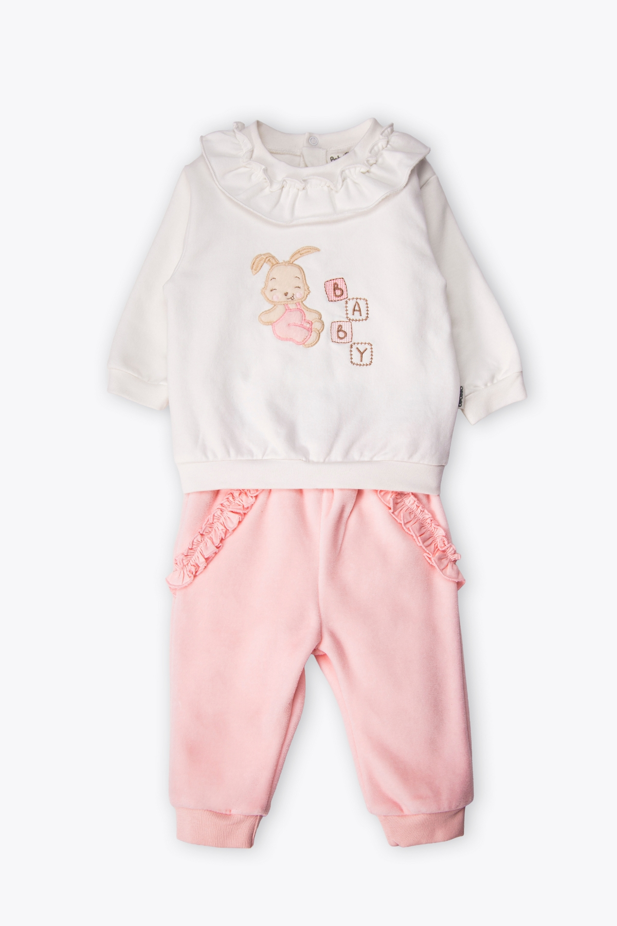KADİFE PATİKSİZ PANTOLON 2Lİ TAKIM (HAPPY BUNNY) PEMBE