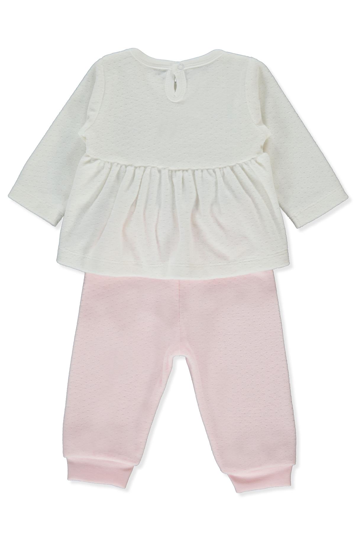 KADİFE PATİKSİZ PİJAMA TAKIMI 2Lİ (MY LITTLE ONE) PEMBE