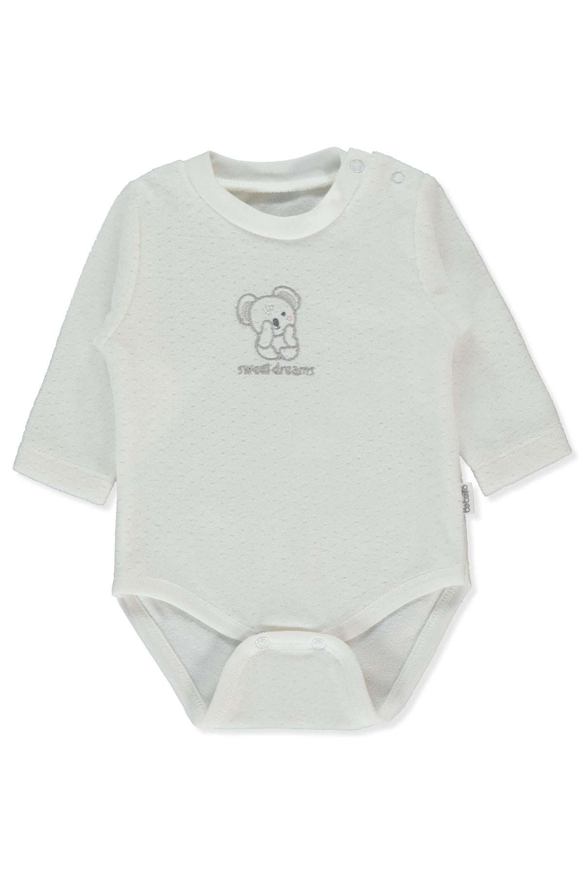 KADİFE UZUN KOLLU BODY AY (MY LITTLE ONE) EKRU
