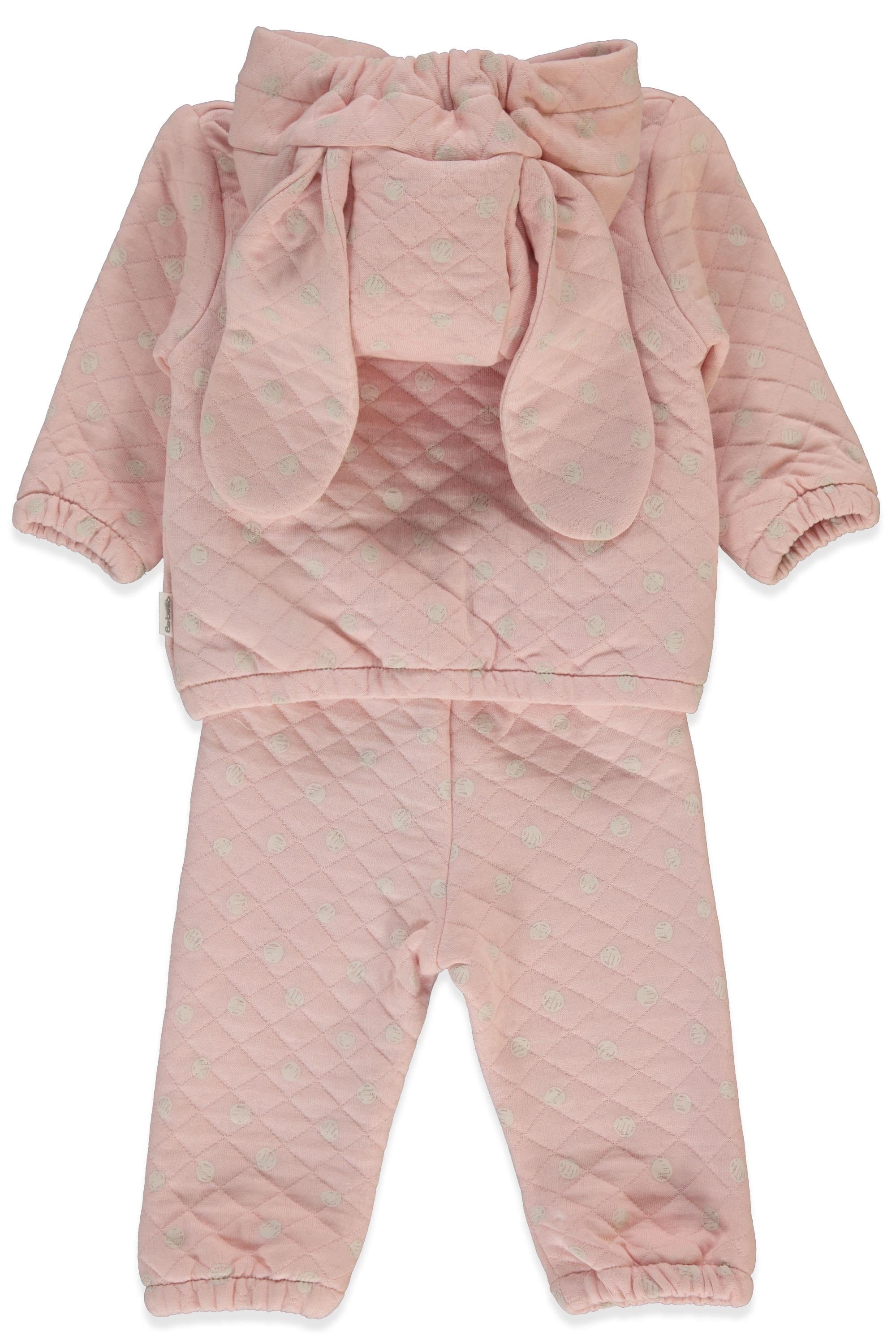 KAPİTONE KAPŞONLU HIRKA 2Lİ TAKIM (BUNNY) GÜL KURUSU