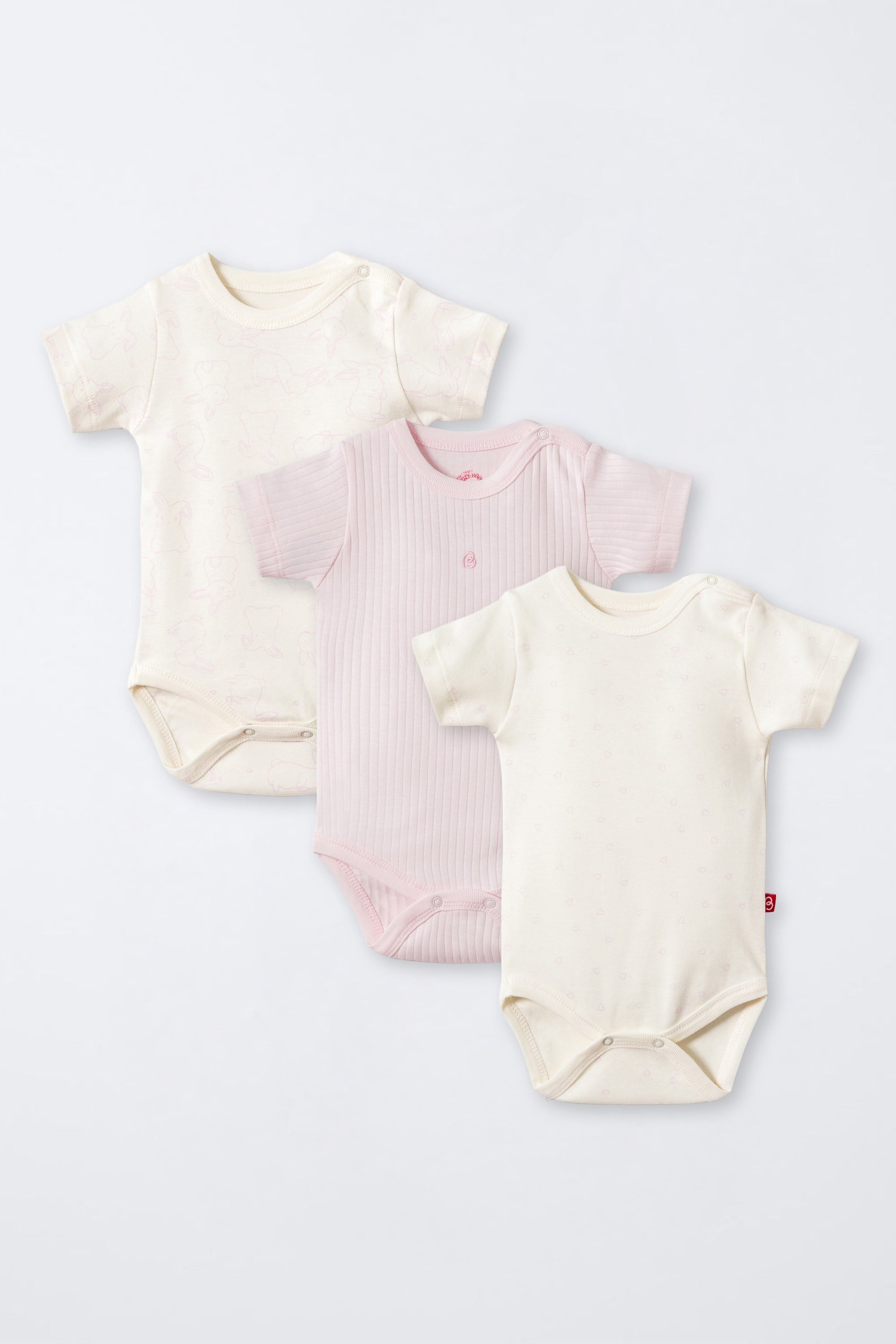 KISA KOLLU BODY 3LÜ (CUTE BUNNY) PEMBE