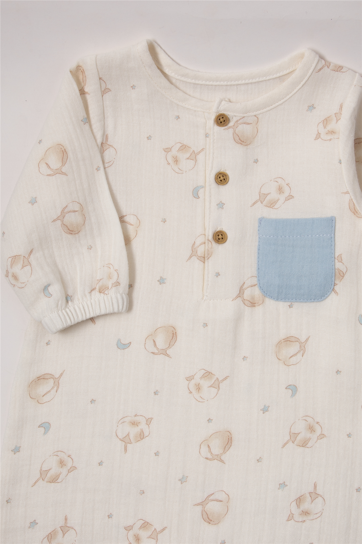 MÜSLİN GOLF TULUM BASKILI (PILLOWY) MAVİ