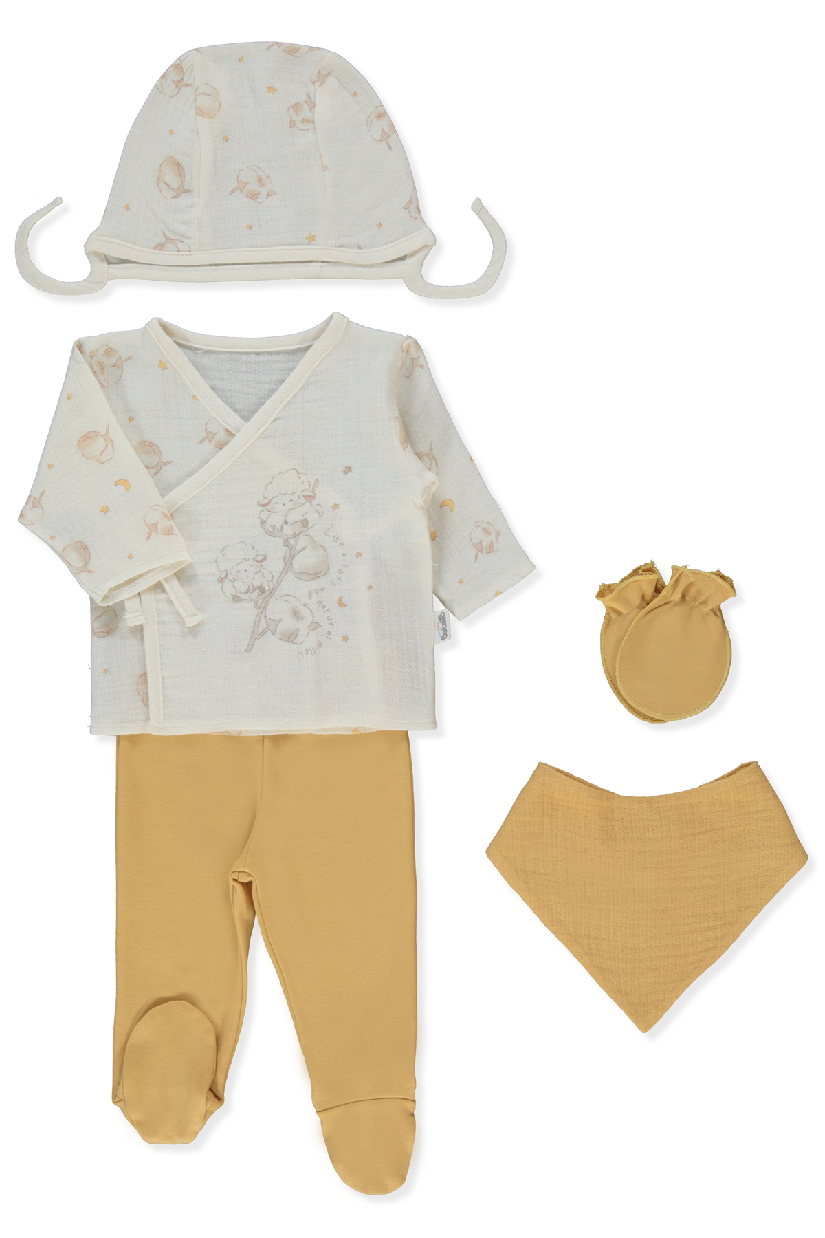 MÜSLİN ZIBIN SET 5Lİ (PILLOWY) HARDAL