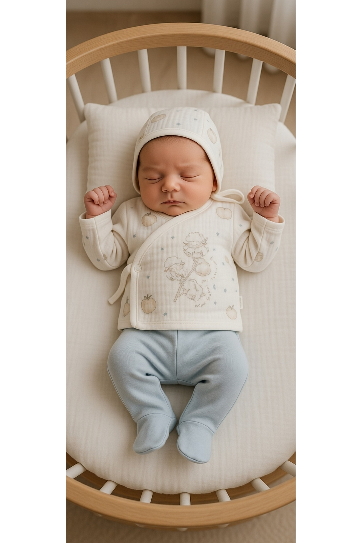 MÜSLİN ZIBIN SET 5Lİ (PILLOWY) MAVİ