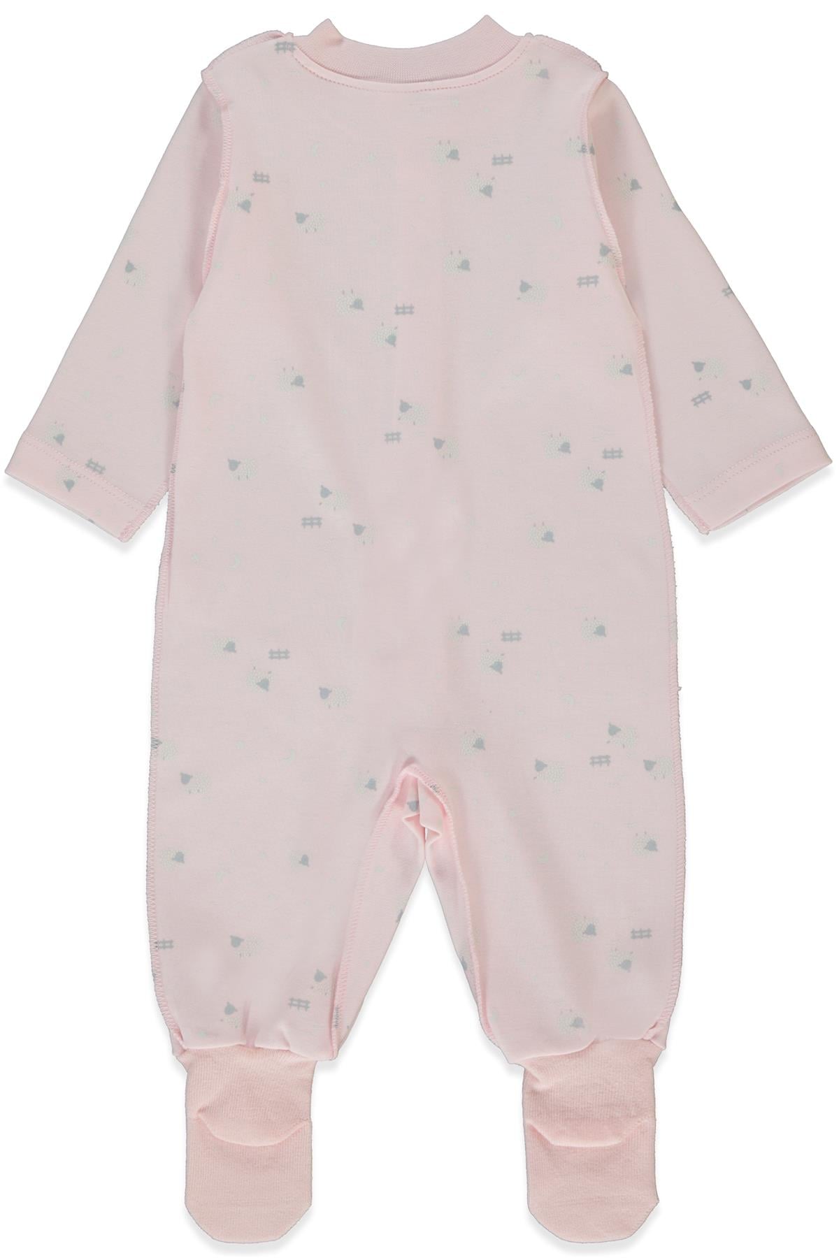 ORGANİK İNTERLOK ÇORAPLI TULUM (ORGANIC SLEEPY SHEEPY) PEMBE