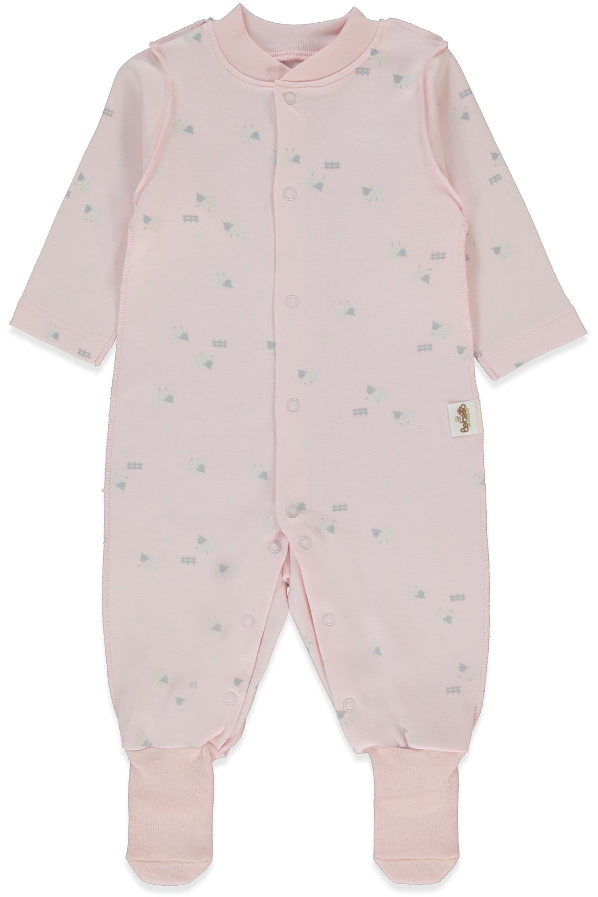 ORGANİK İNTERLOK ÇORAPLI TULUM (ORGANIC SLEEPY SHEEPY) PEMBE