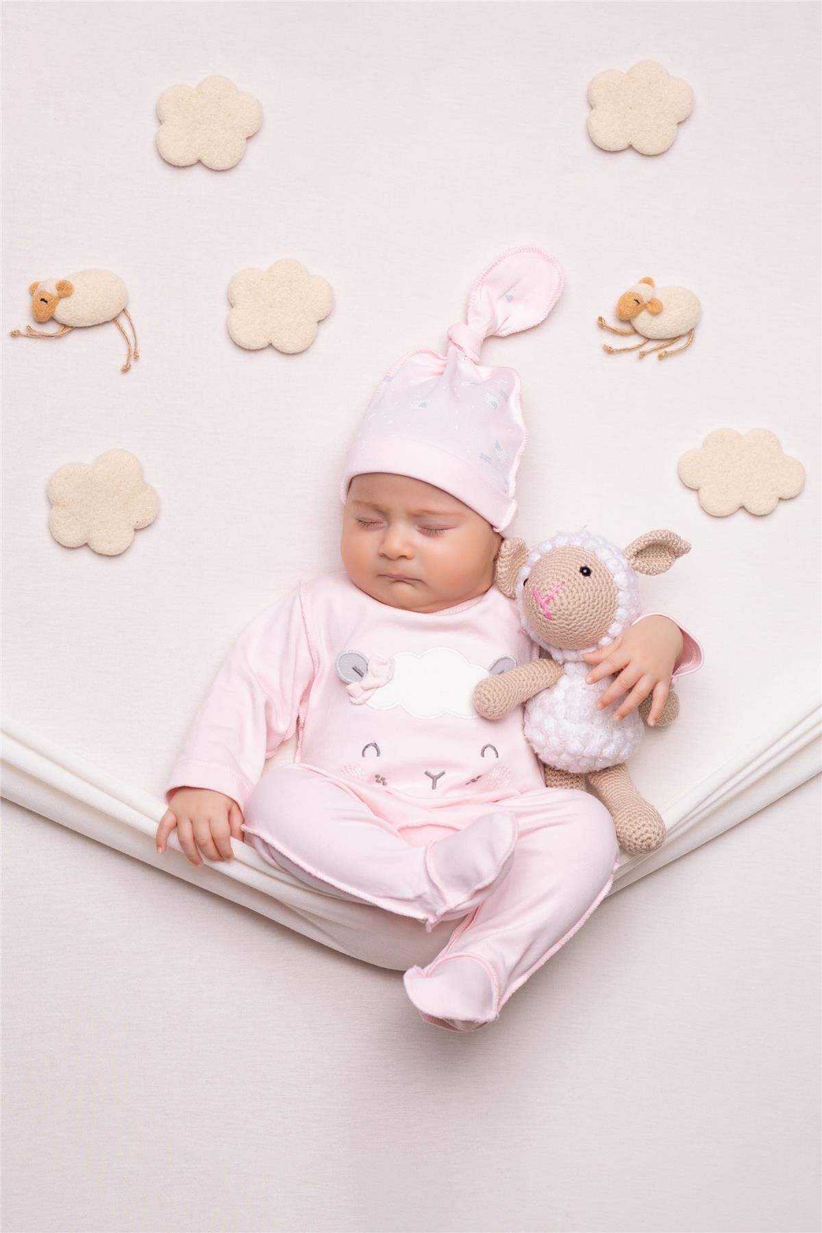 ORGANİK İNTERLOK PATİKLİ TULUM (ORGANIC SLEEPY SHEEPY) PEMBE