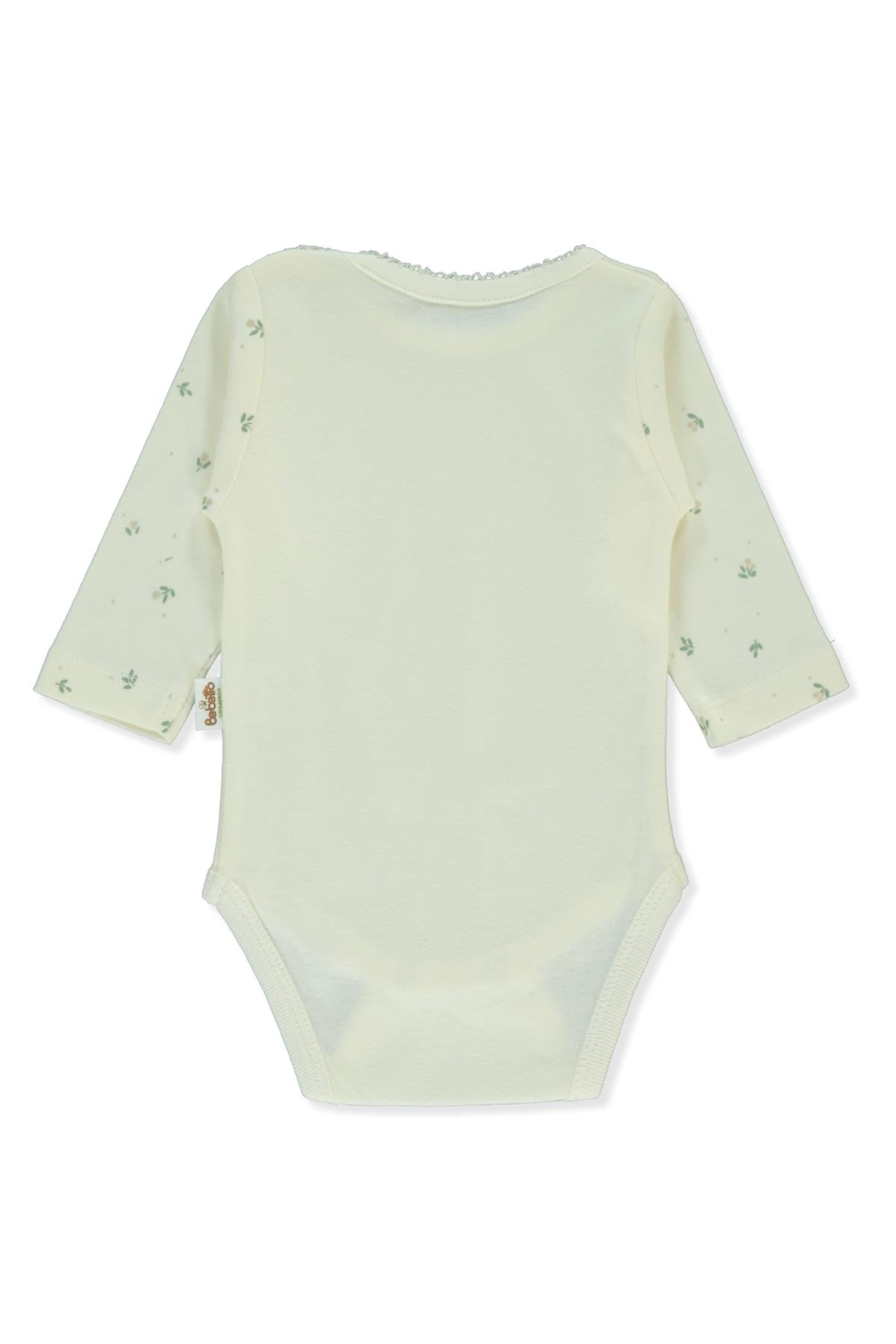 ORGANİK İNTERLOK UZUN KOLLU BODY AY (ORGANIC CUTE BEAR) EKRU
