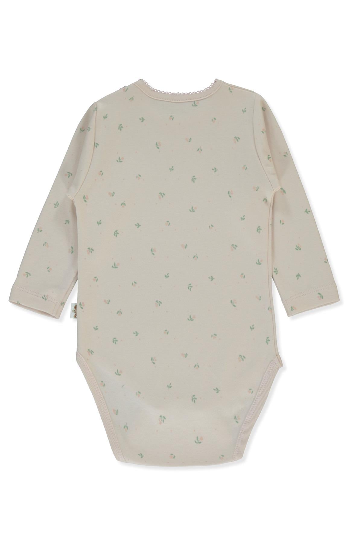 ORGANİK İNTERLOK UZUN KOLLU BODY YAŞ (ORGANIC CUTE BEAR) SOMON