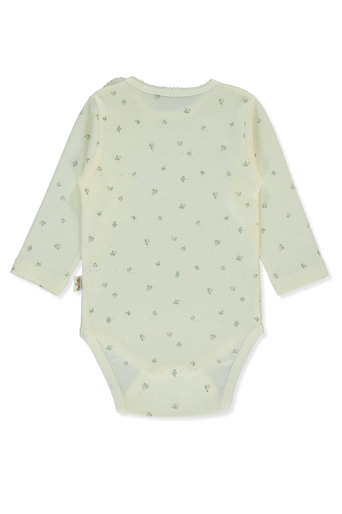 ORGANİK İNTERLOK UZUN KOLLU BODY YAŞ (ORGANIC CUTE BEAR) EKRU