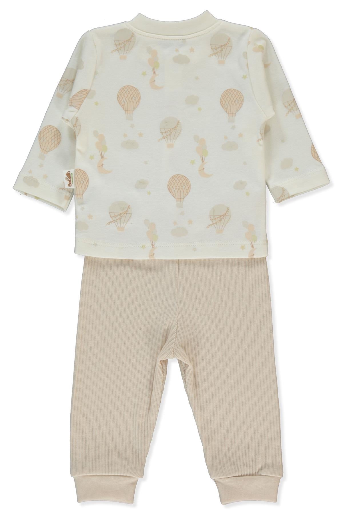ORGANİK RAPORLU KAŞKORSE PATİKSİZ PİJAMA TAKIMI 2Lİ (ORGANIC BORN WITH LOVE) BEJ