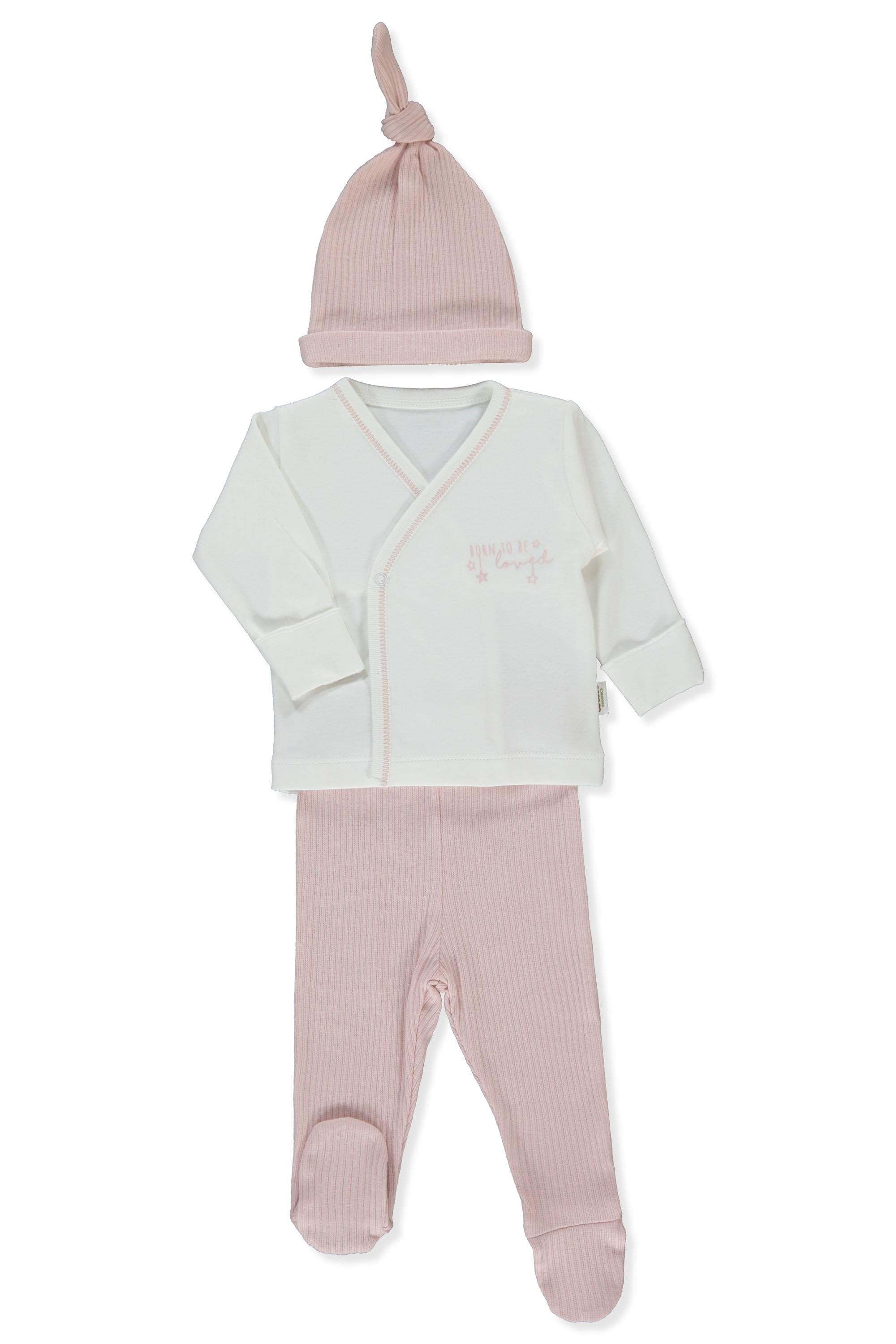ORGANİK RAPORLU KAŞKORSE ZIBIN SET 3LÜ (ORGANIC BORN WITH LOVE) GÜL KURUSU
