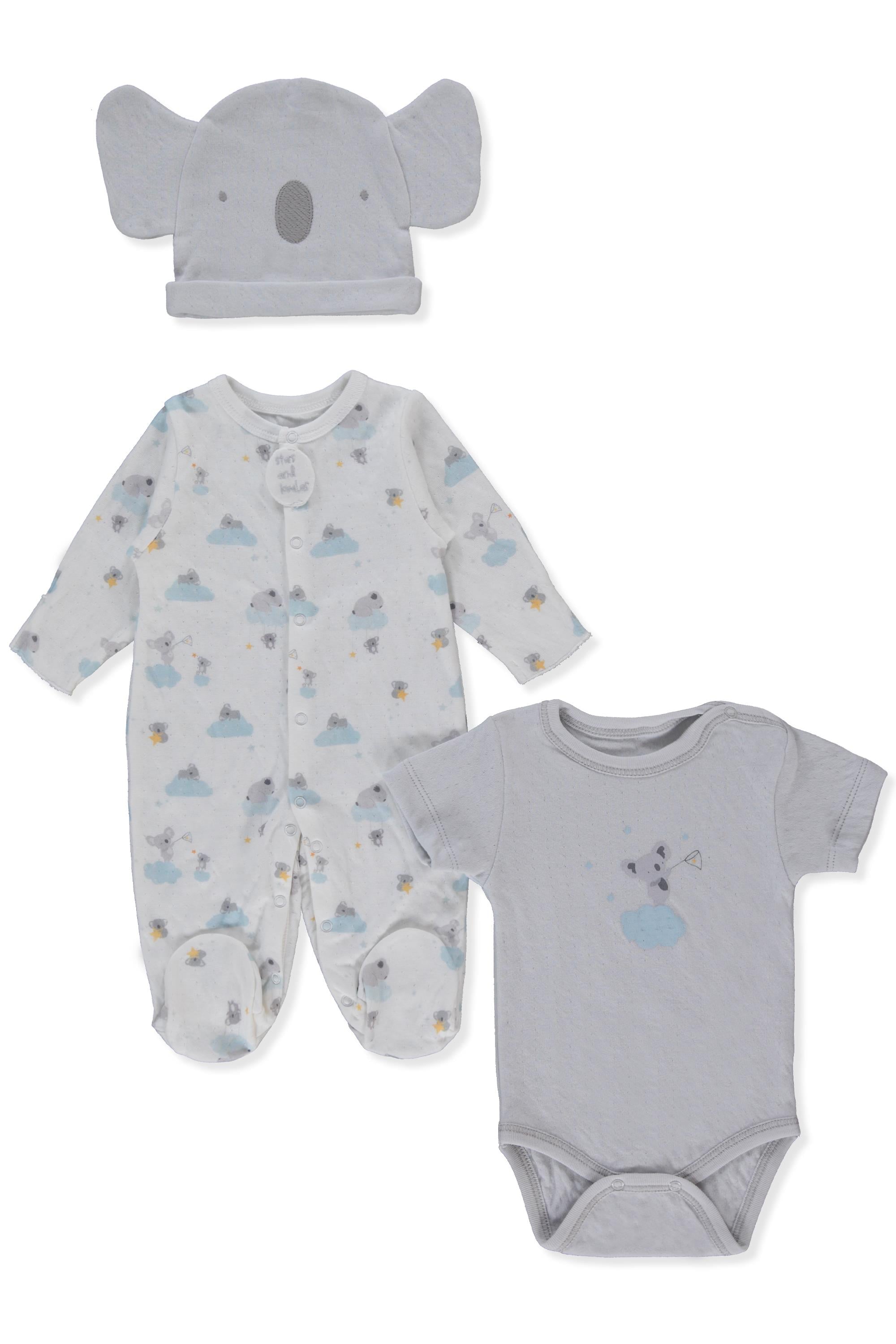 ORGANİK SÜPREM DOUBLE PATİKLİ TULUM SET 3LÜ (ORGANIC STARS AND KOALAS) GRİ