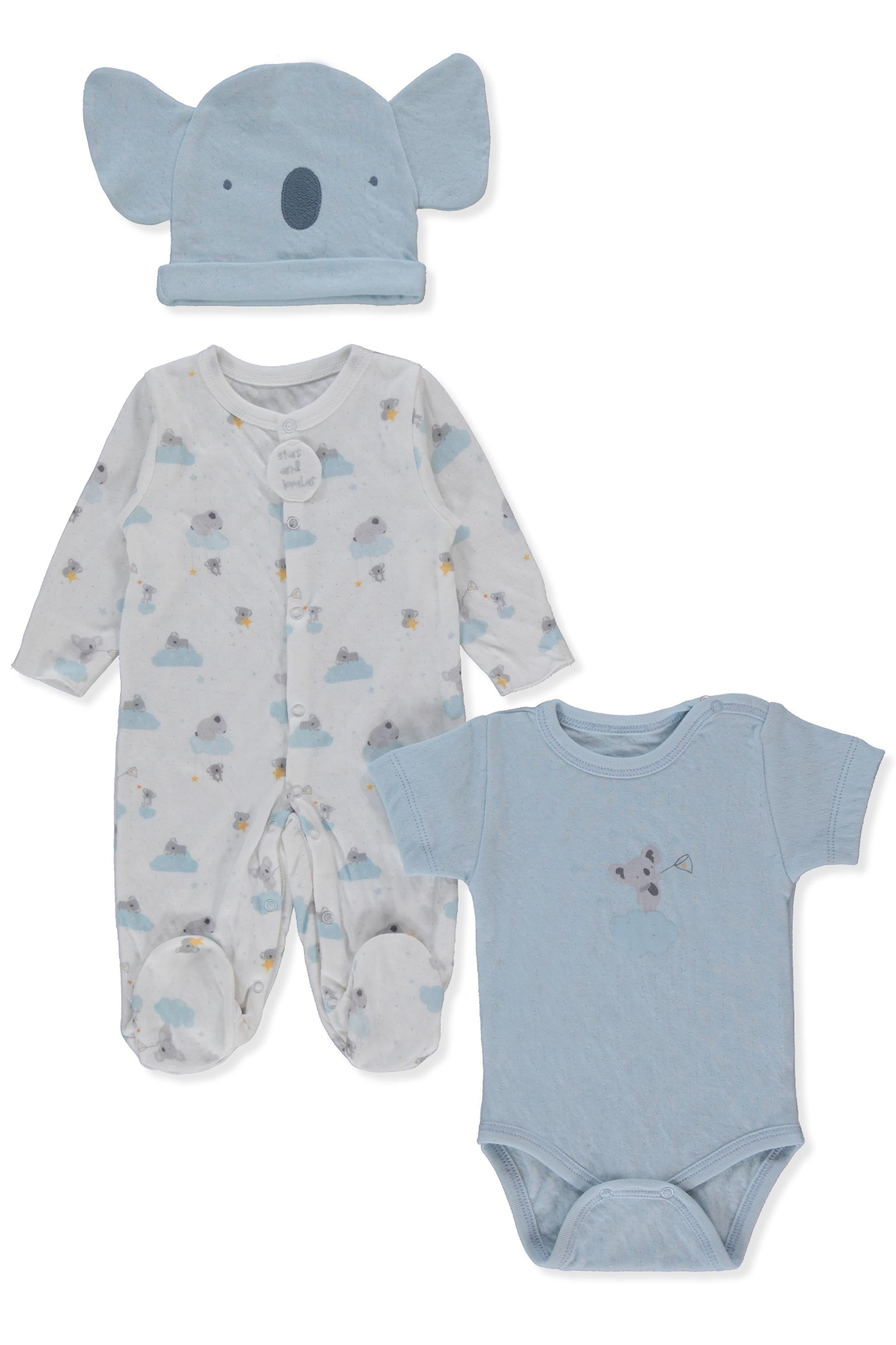ORGANİK SÜPREM DOUBLE PATİKLİ TULUM SET 3LÜ (ORGANIC STARS AND KOALAS) MAVİ