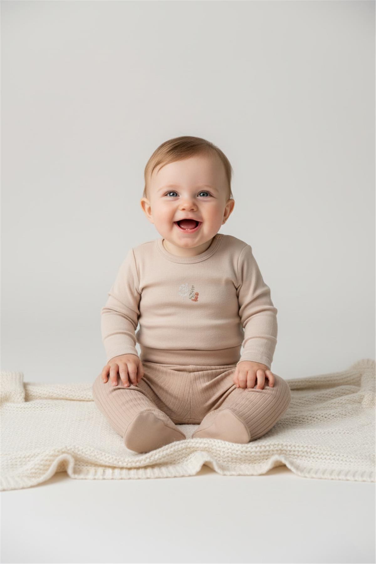 PATİKLİ PANTOLON 2Lİ (CUTE BEAR) BEJ