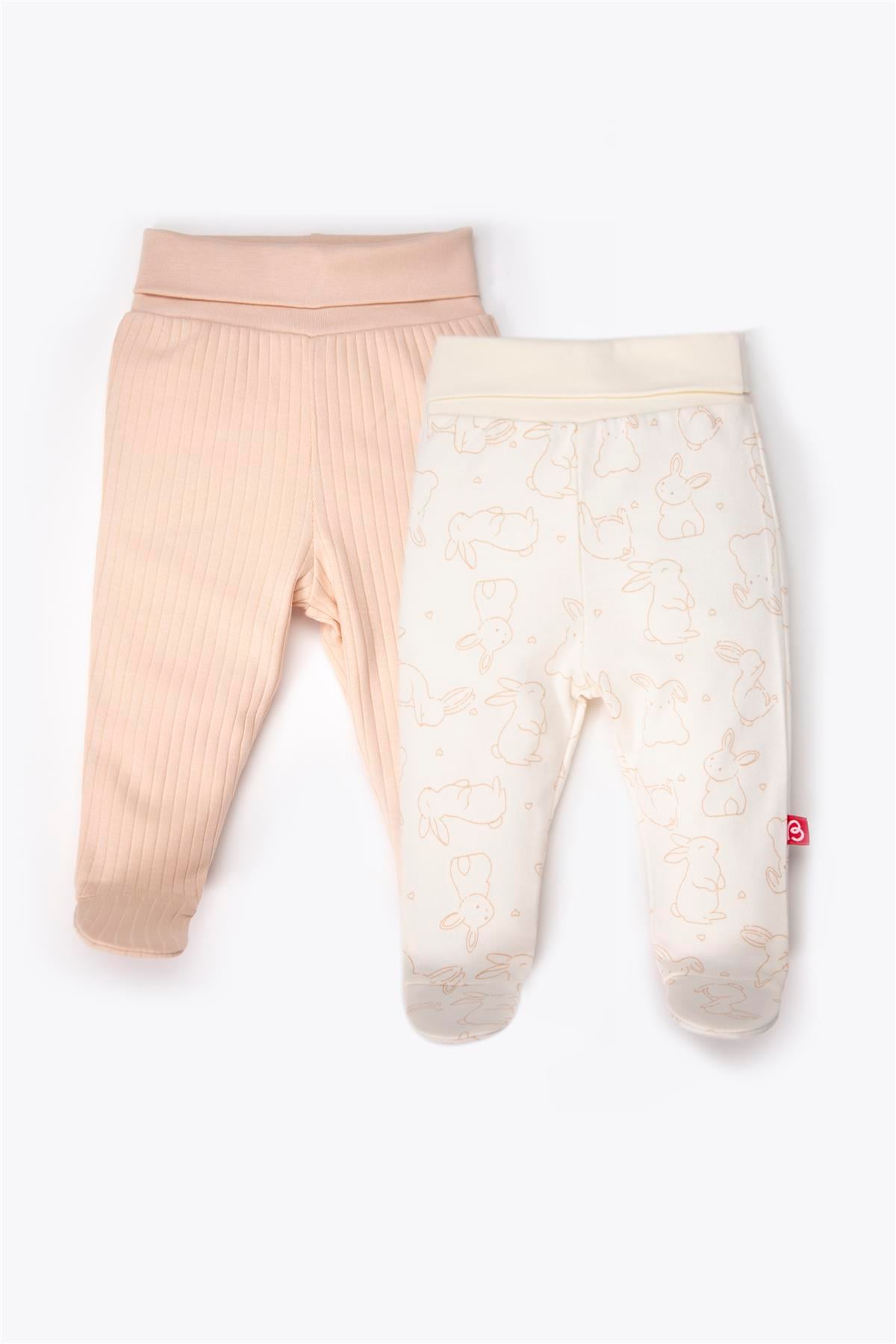 PATİKLİ PANTOLON 2Lİ (CUTE BUNNY) BEJ