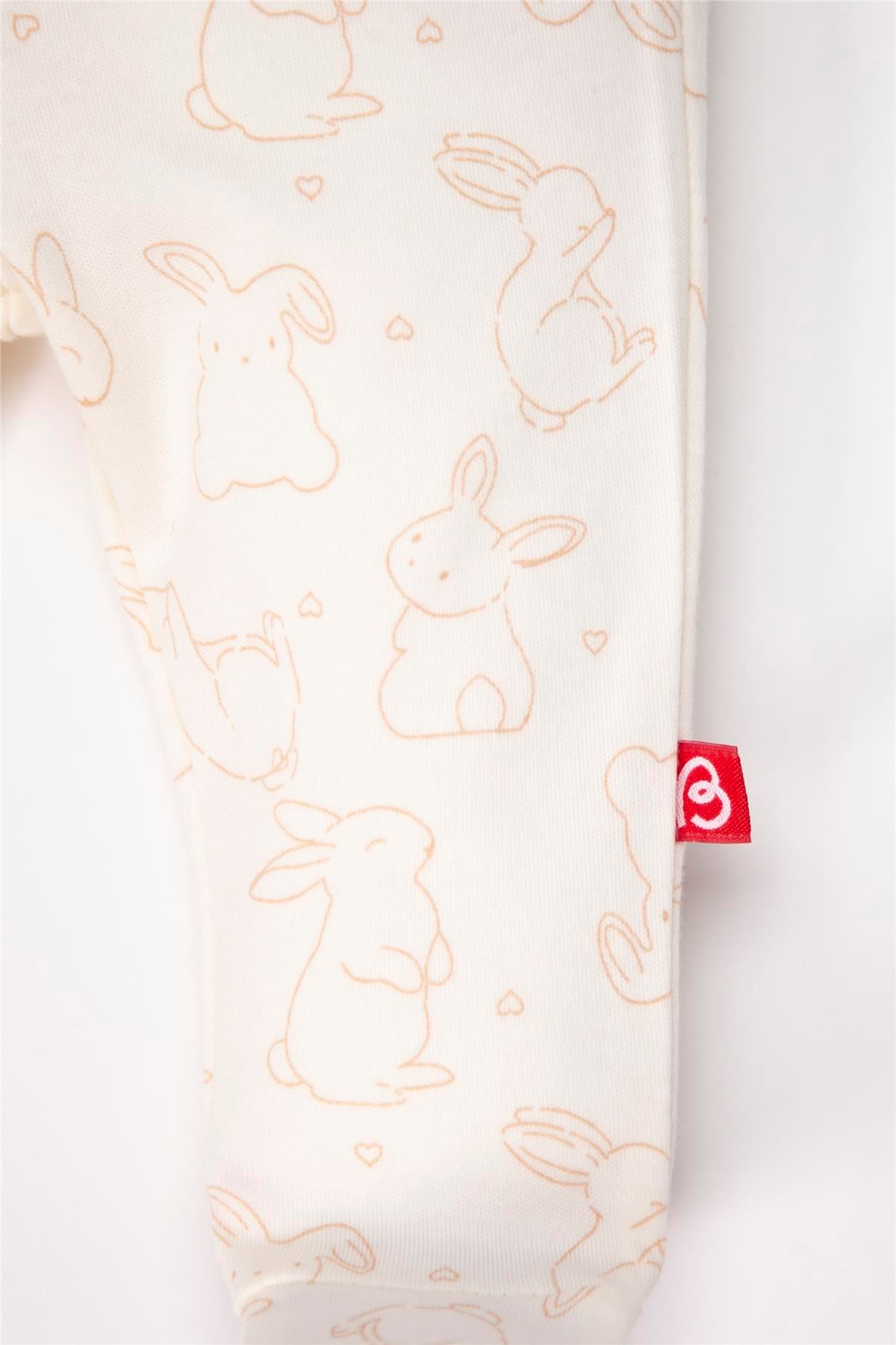 PATİKLİ PANTOLON 2Lİ (CUTE BUNNY) BEJ